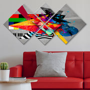 Conjunto Decorativo MDF Multicolor 4 Peças - Impressão UV Premium para Parede