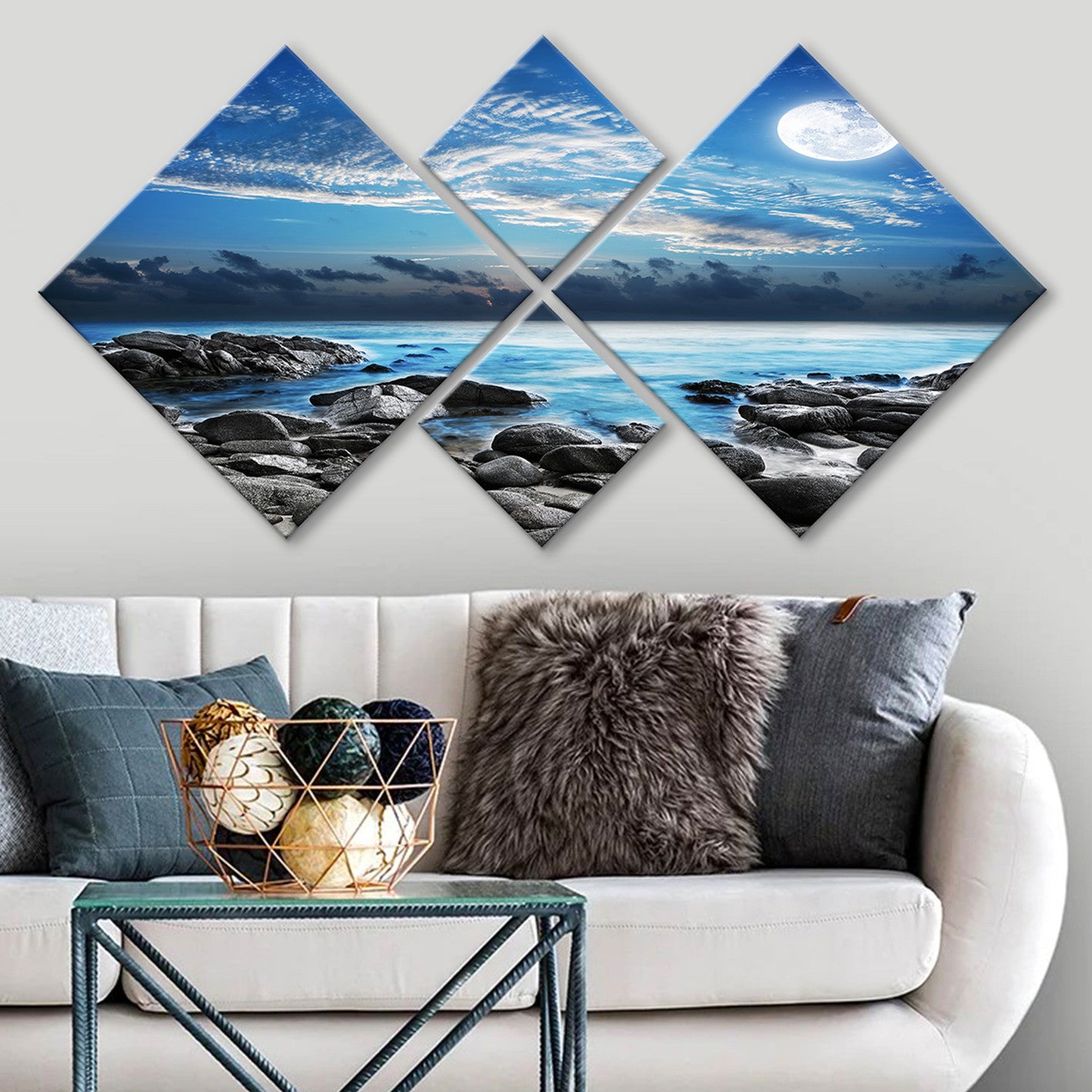 Conjunto Decorativo MDF Multicolor 4 Peças - Impressão UV Premium para Parede