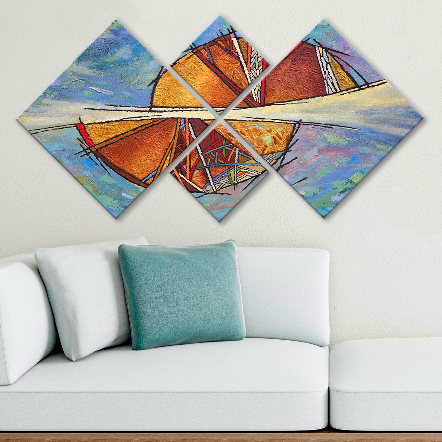 Conjunto Decorativo MDF Multicolor 4 Peças - Impressão UV Premium para Parede