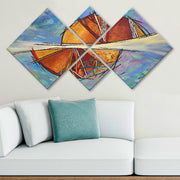 Conjunto Decorativo MDF Multicolor 4 Peças - Impressão UV Premium para Parede