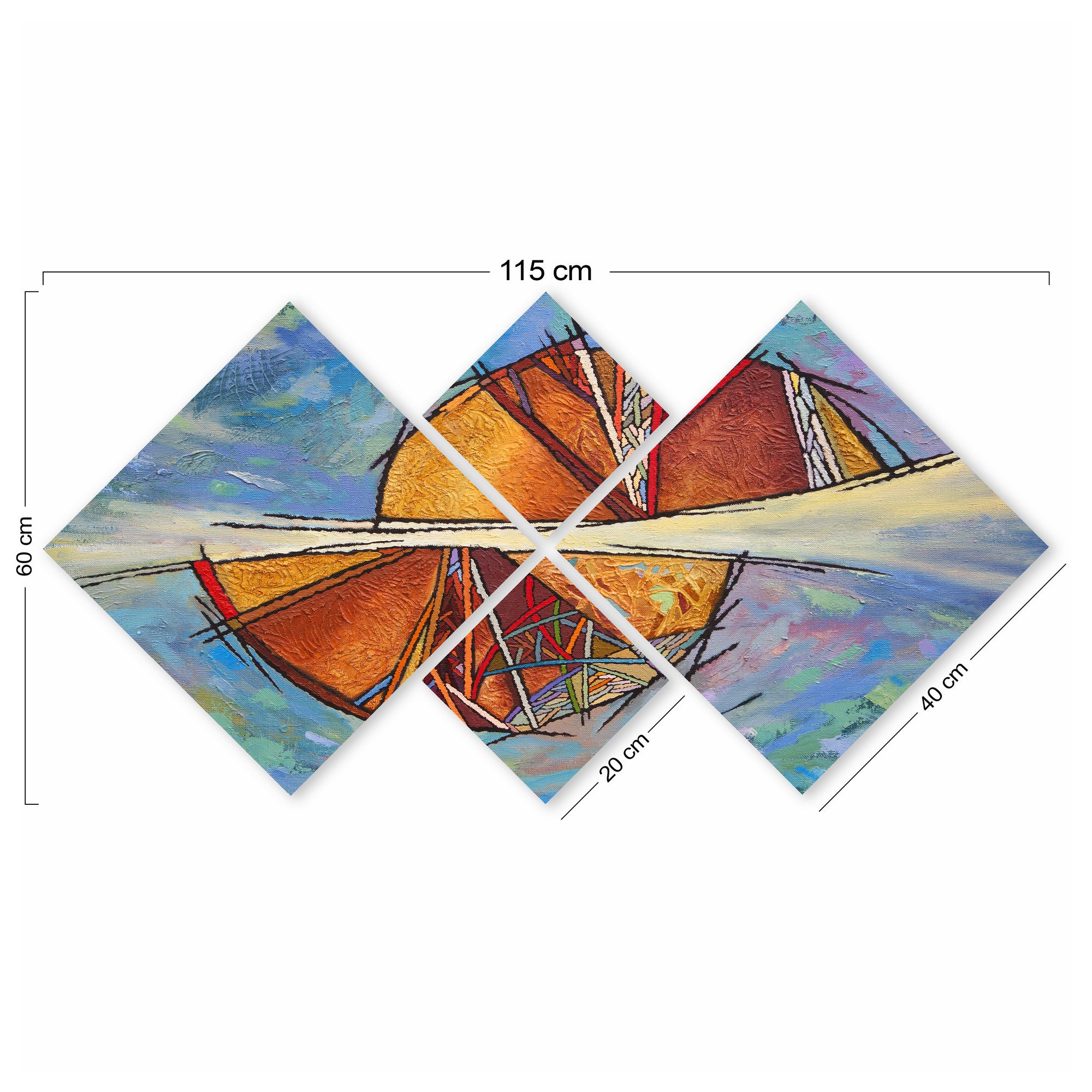 Conjunto Decorativo MDF Multicolor 4 Peças - Impressão UV Premium para Parede