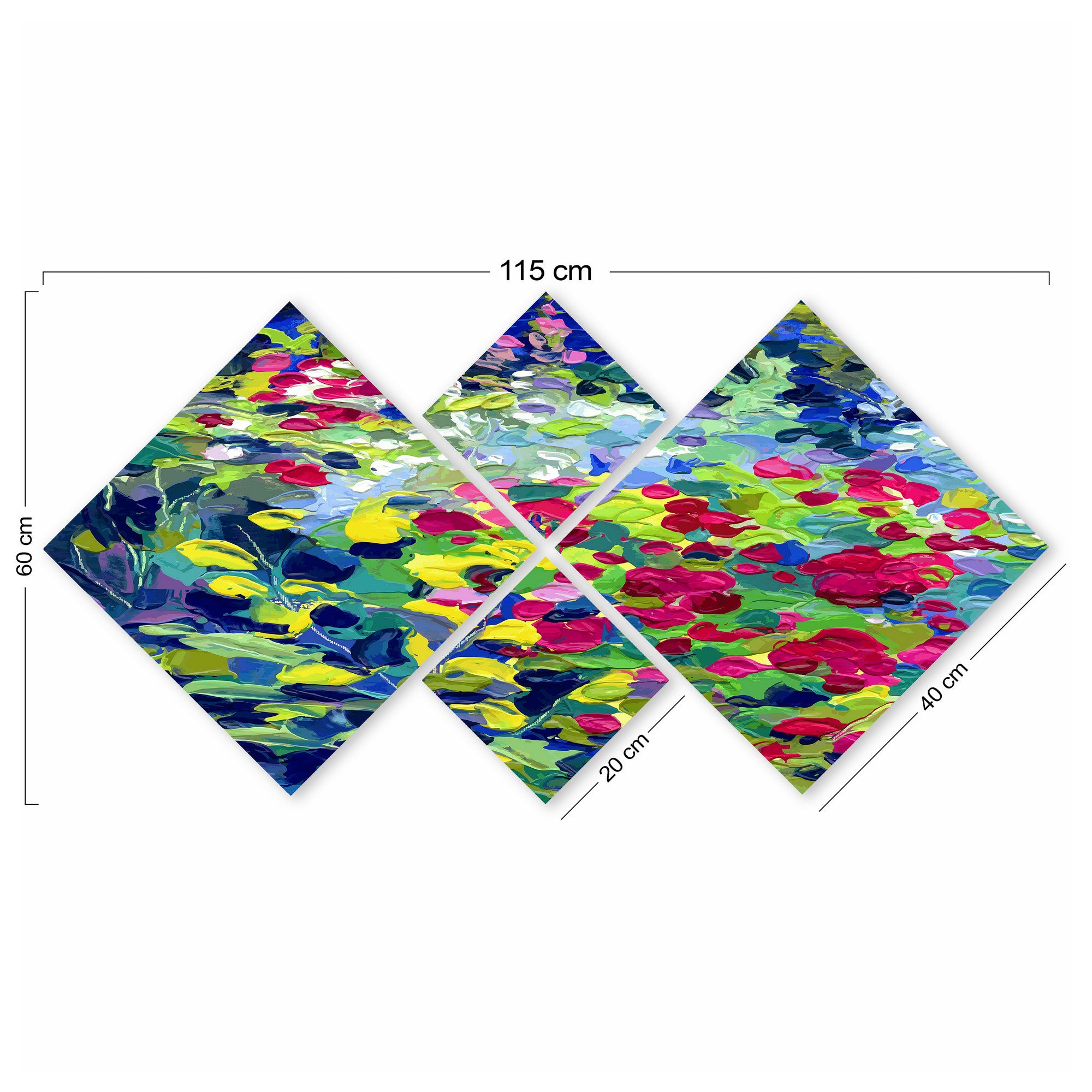 Conjunto Decorativo MDF Multicolor 4 Peças - Impressão UV Premium para Parede