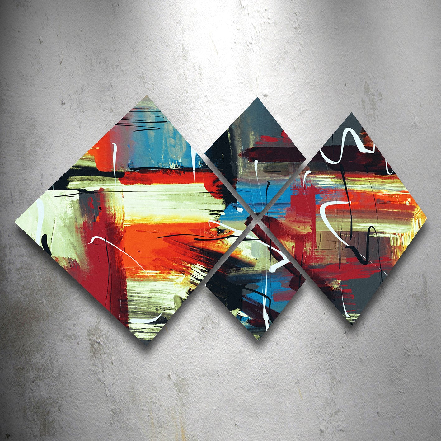 Conjunto Decorativo MDF Multicolor 4 Peças - Impressão UV Premium para Parede