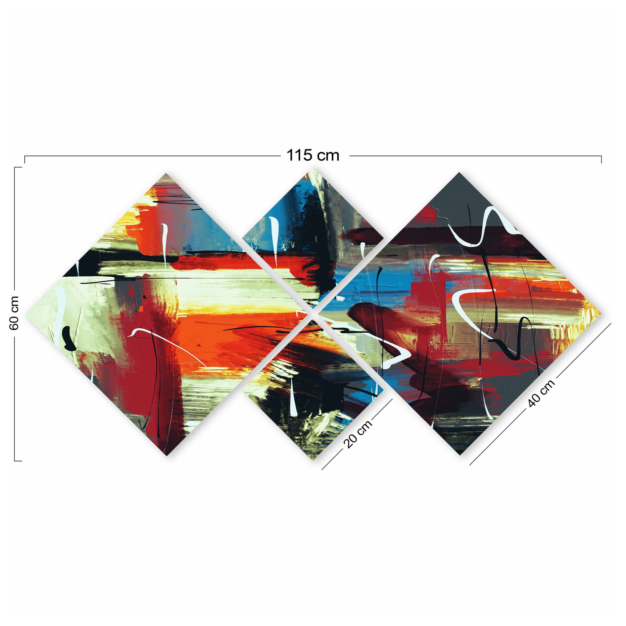 Conjunto Decorativo MDF Multicolor 4 Peças - Impressão UV Premium para Parede