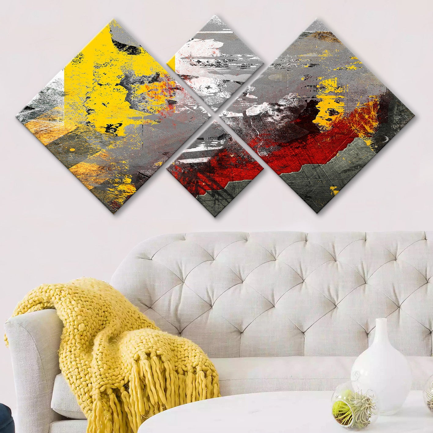 Conjunto Decorativo MDF Multicolor 4 Peças - Impressão UV Premium para Parede