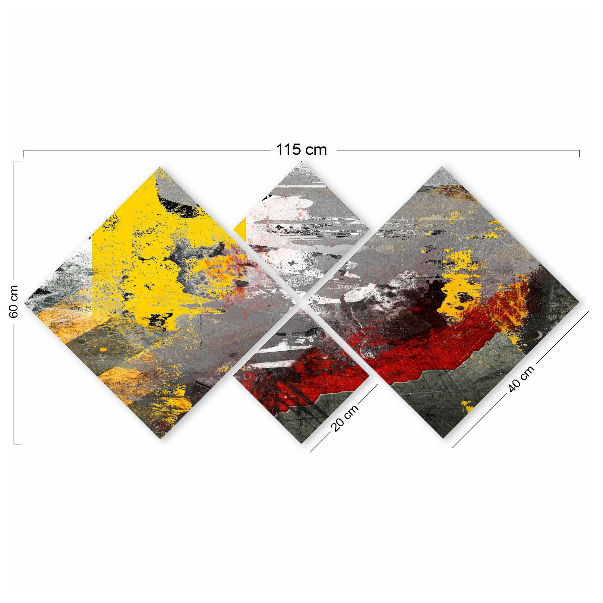 Conjunto Decorativo MDF Multicolor 4 Peças - Impressão UV Premium para Parede