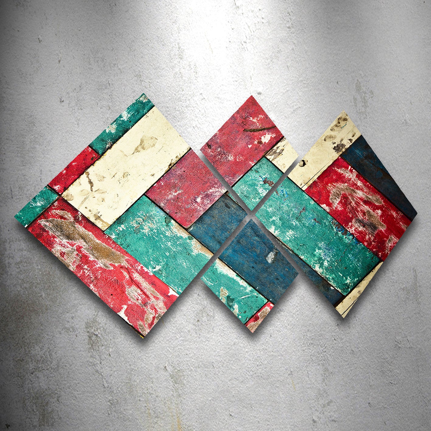 Conjunto Decorativo MDF Multicolor 4 Peças - Impressão UV Premium para Parede