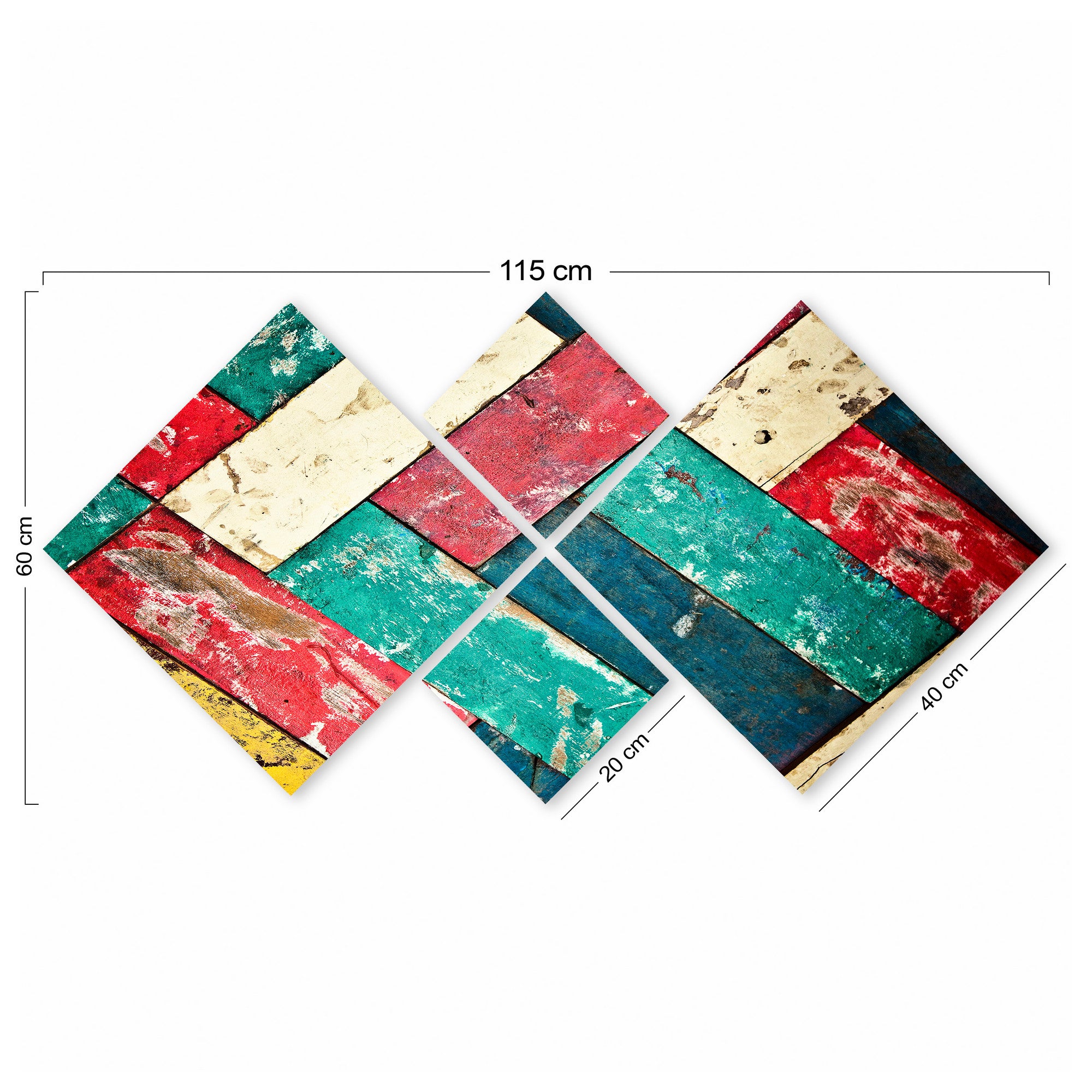 Conjunto Decorativo MDF Multicolor 4 Peças - Impressão UV Premium para Parede