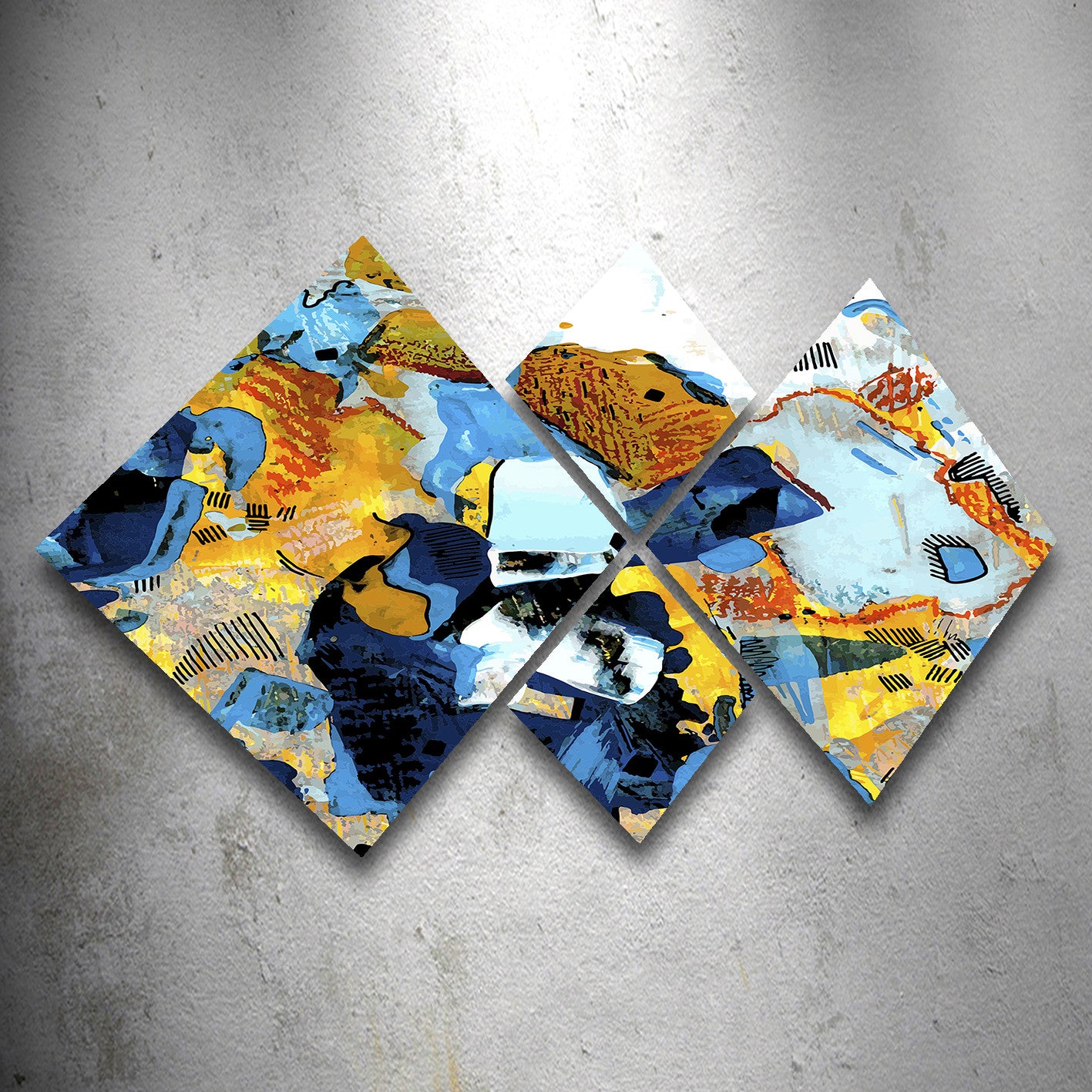 Conjunto Decorativo MDF Multicolor 4 Peças - Impressão UV Premium para Parede