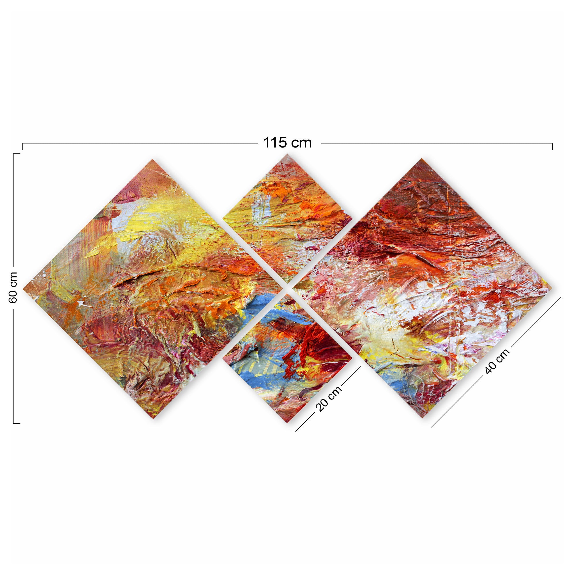 Conjunto Decorativo MDF Multicolor 4 Peças - Impressão UV Premium para Parede