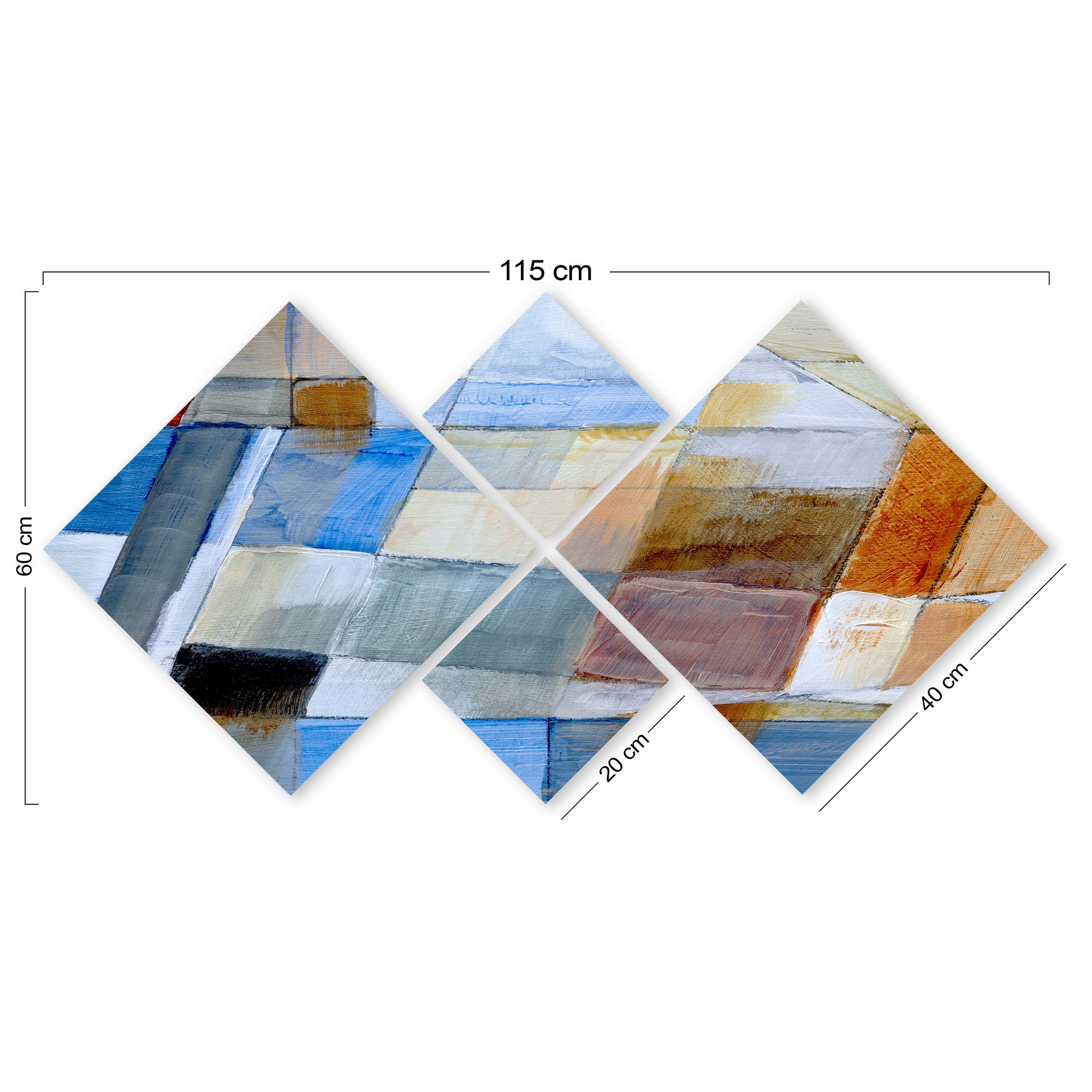 Conjunto Decorativo MDF Multicolor 4 Peças - Impressão UV Premium para Parede