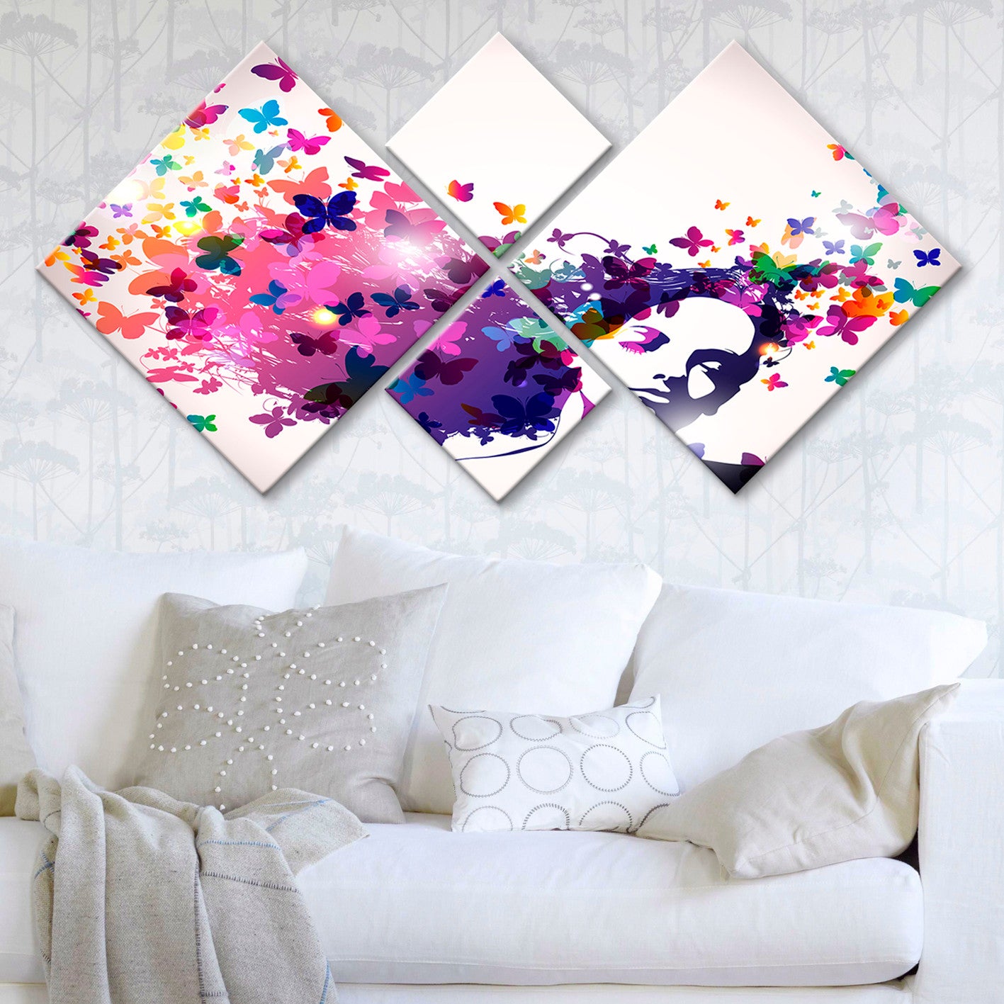 Conjunto Decorativo MDF Multicolor 4 Peças - Impressão UV Premium para Parede