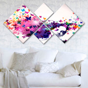 Conjunto Decorativo MDF Multicolor 4 Peças - Impressão UV Premium para Parede