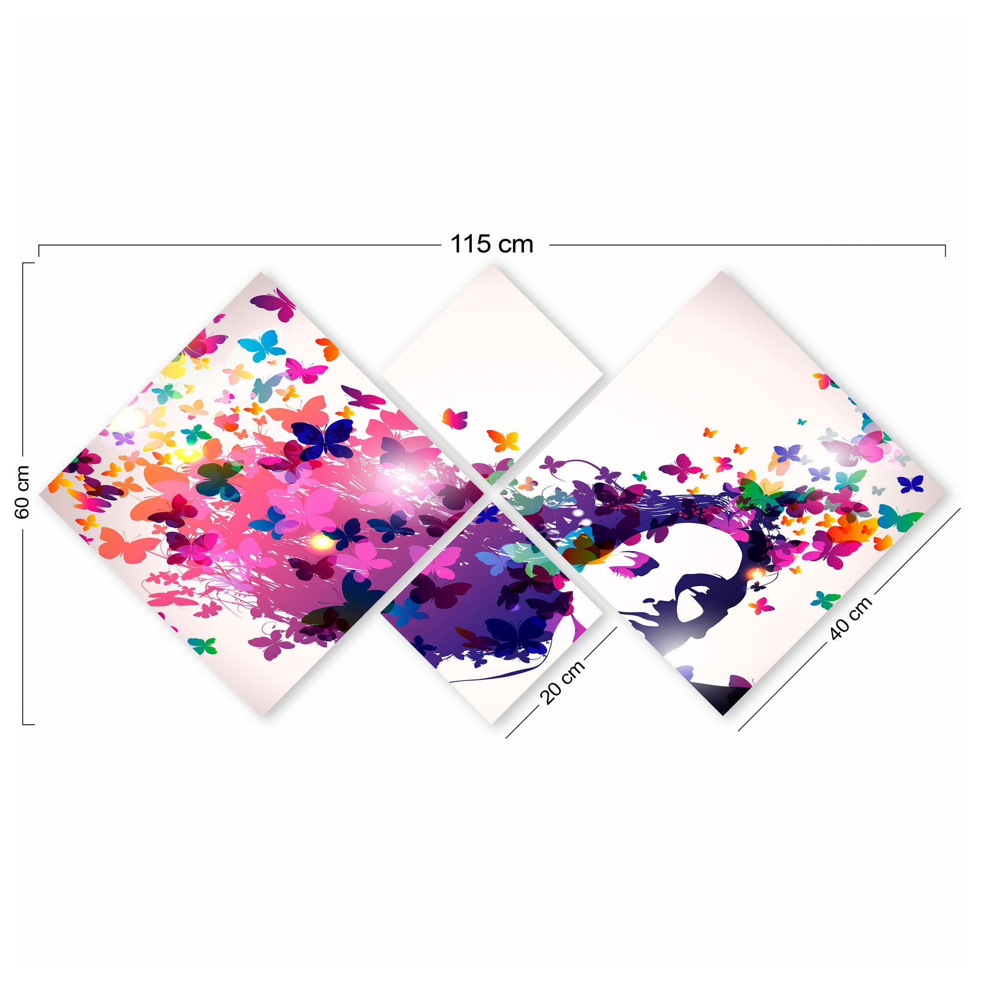 Conjunto Decorativo MDF Multicolor 4 Peças - Impressão UV Premium para Parede