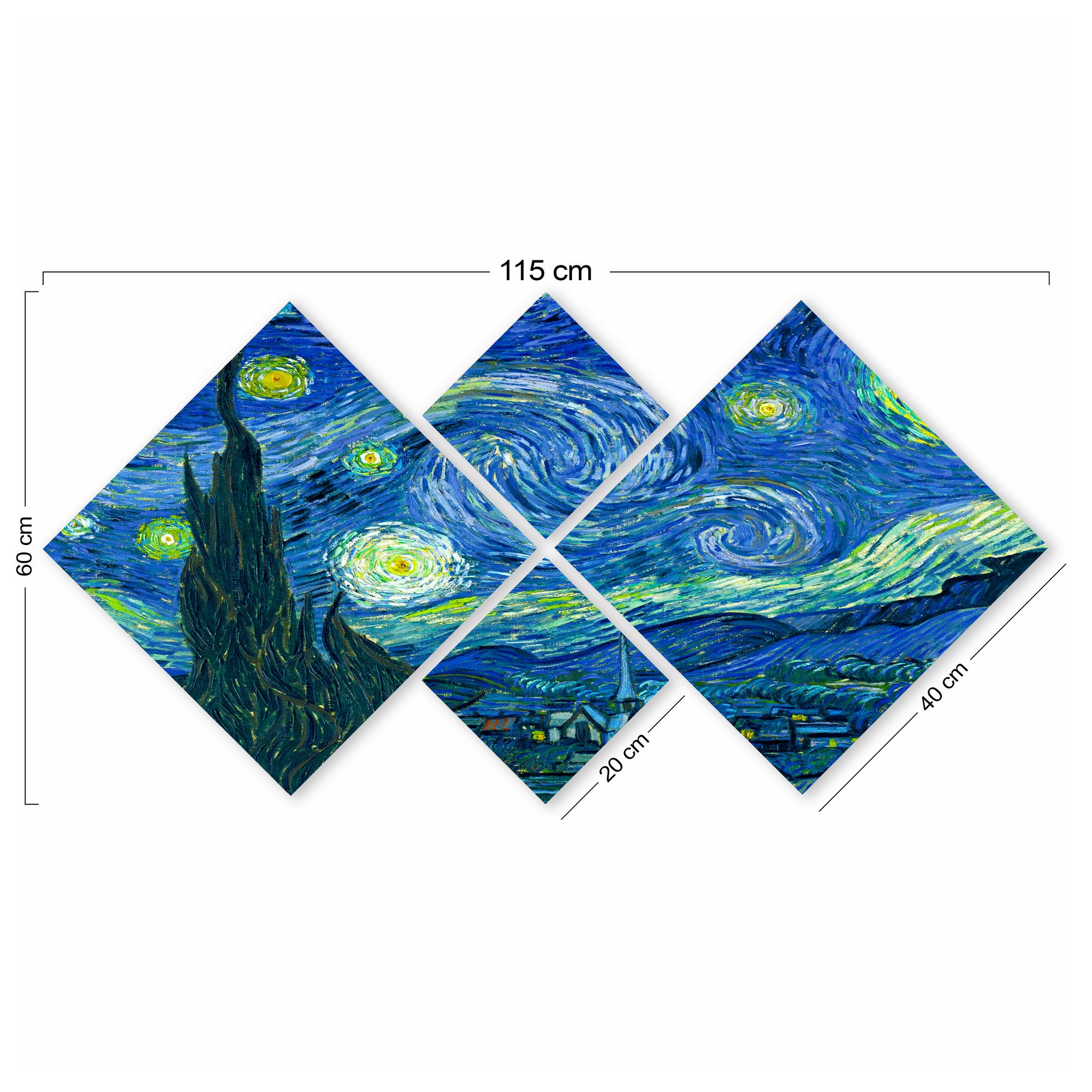 Conjunto Decorativo MDF Multicolor 4 Peças - Impressão UV Premium para Parede