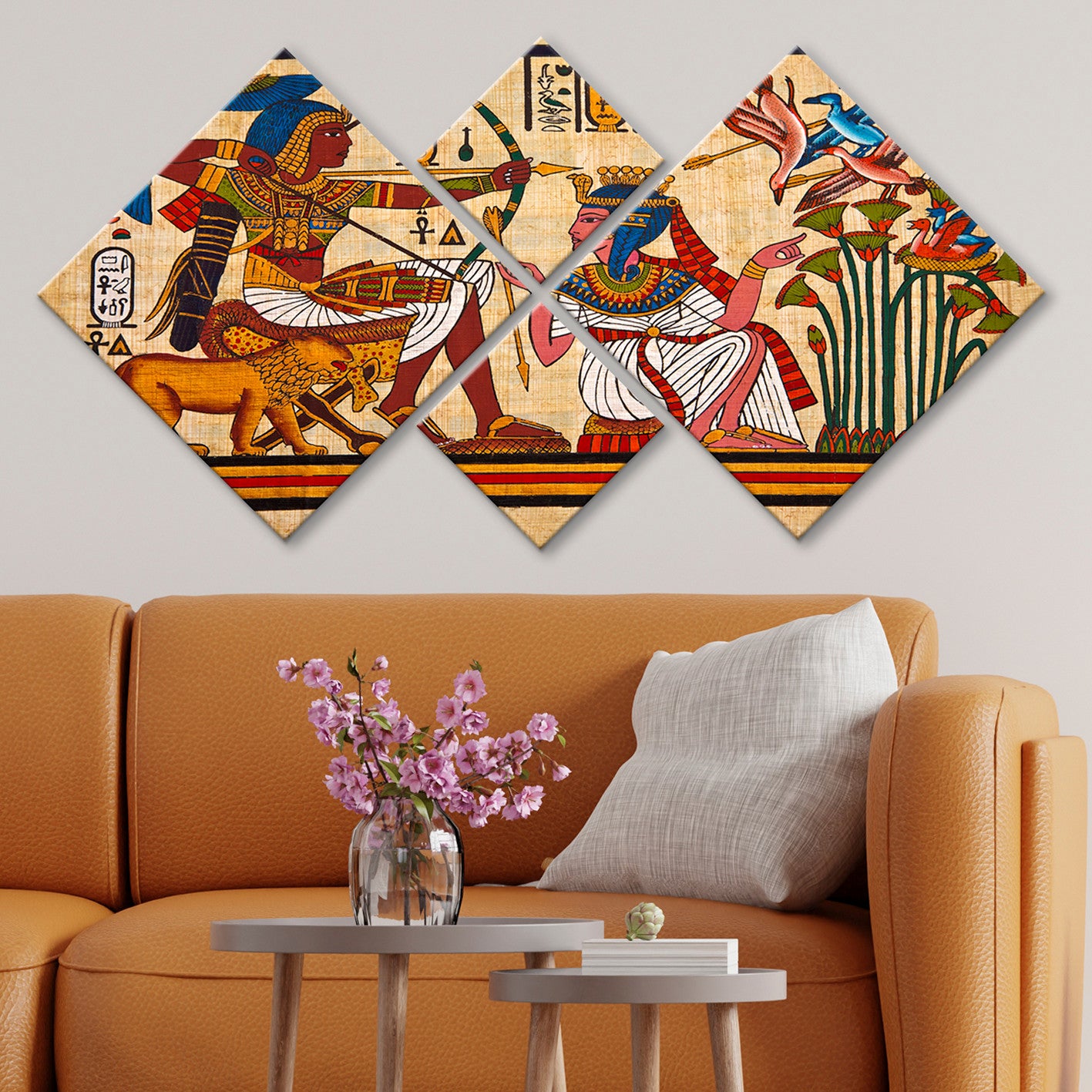 Conjunto Decorativo MDF Multicolor 4 Peças - Impressão UV Premium para Parede