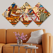 Conjunto Decorativo MDF Multicolor 4 Peças - Impressão UV Premium para Parede