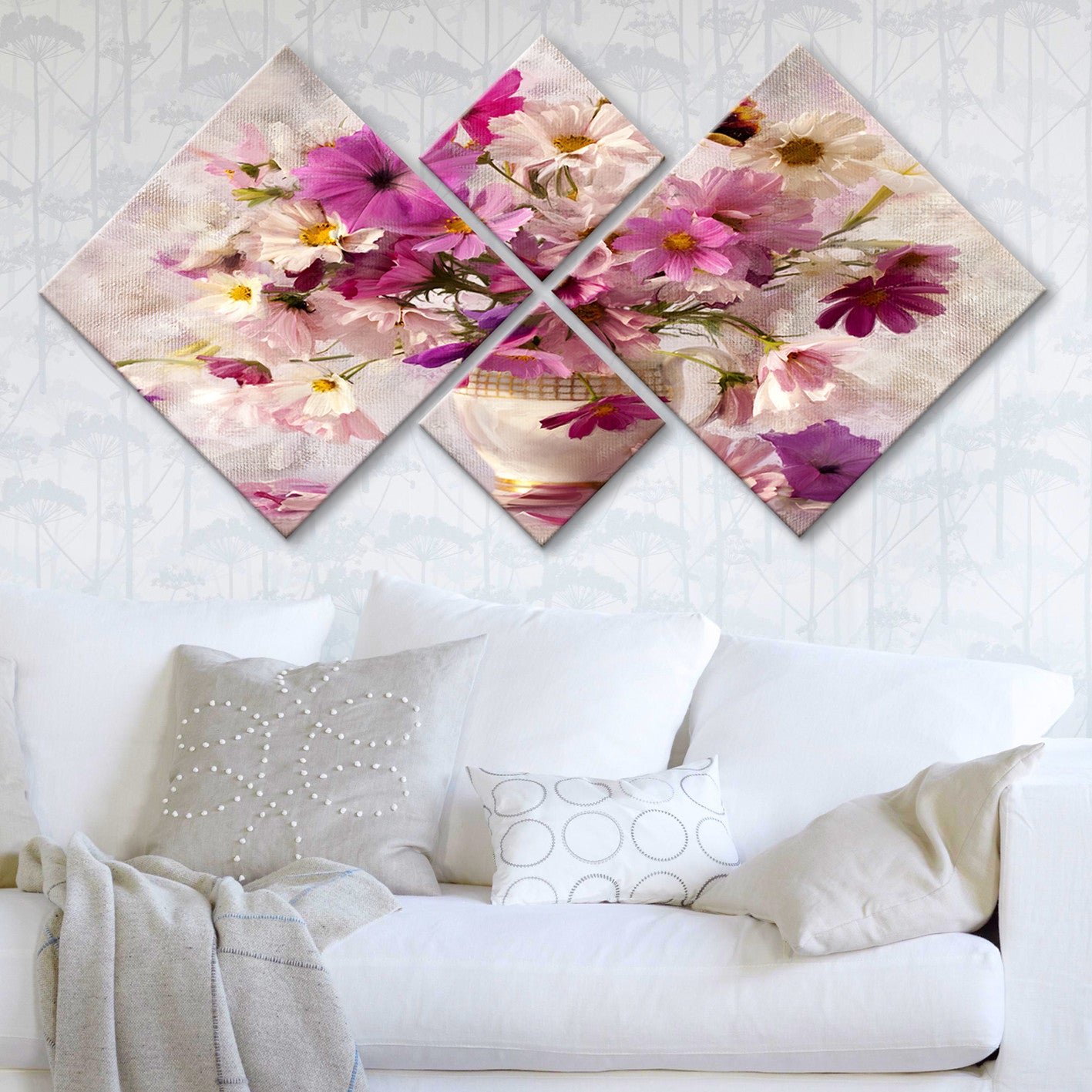 Conjunto Decorativo MDF Multicolor 4 Peças - Impressão UV Premium para Parede