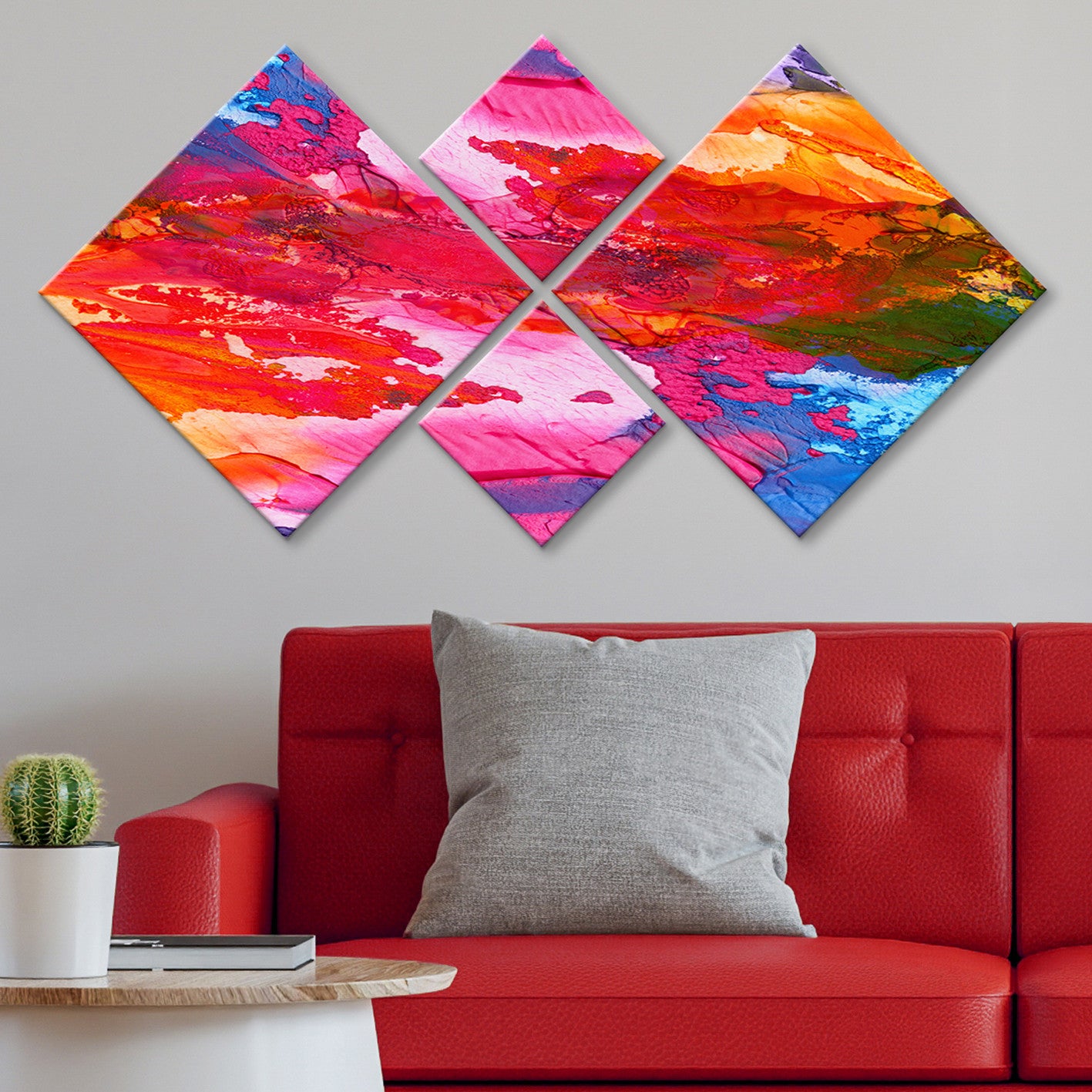 Conjunto Decorativo MDF Multicolor 4 Peças - Impressão UV Premium para Parede