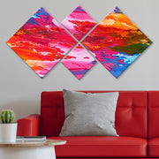 Conjunto Decorativo MDF Multicolor 4 Peças - Impressão UV Premium para Parede