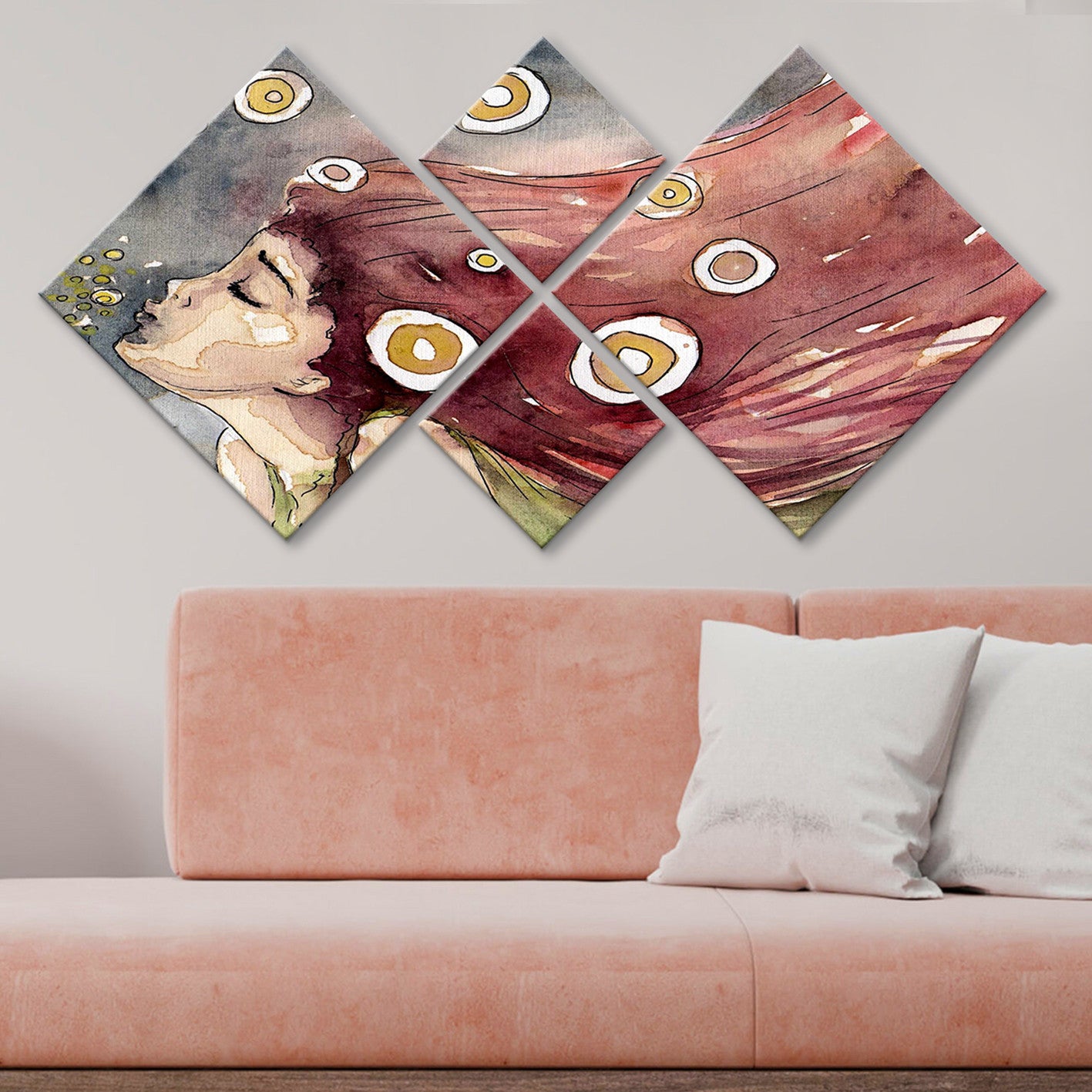 Conjunto Decorativo MDF Multicolor 4 Peças - Impressão UV Premium para Parede