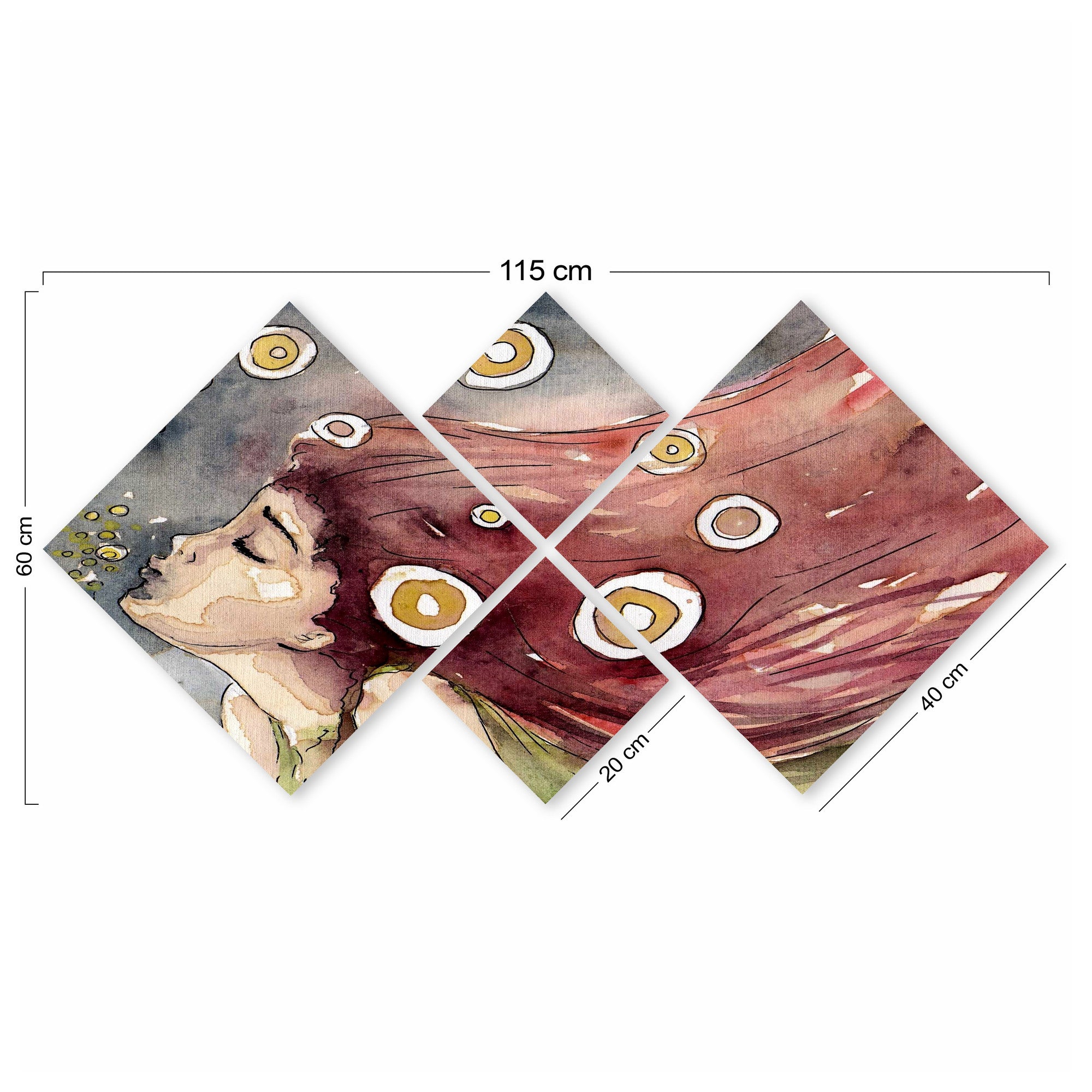 Conjunto Decorativo MDF Multicolor 4 Peças - Impressão UV Premium para Parede