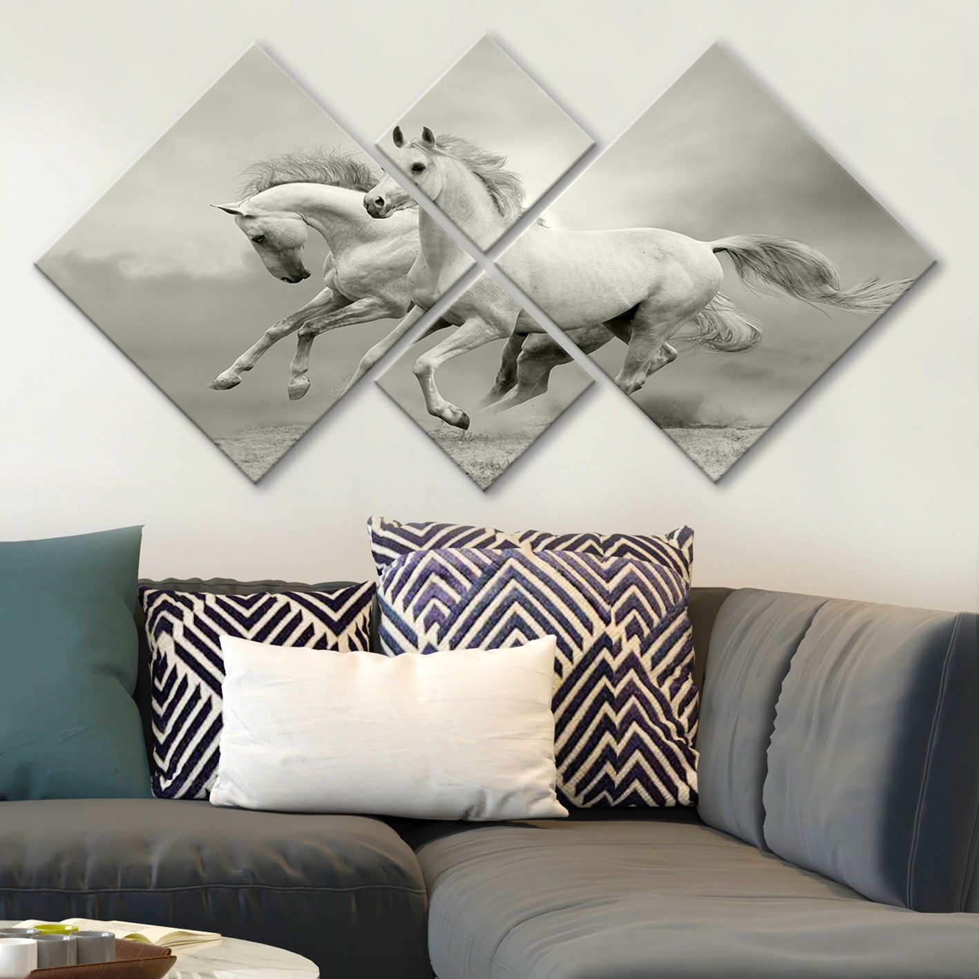 Conjunto Decorativo MDF Multicolor 4 Peças - Impressão UV Premium para Parede