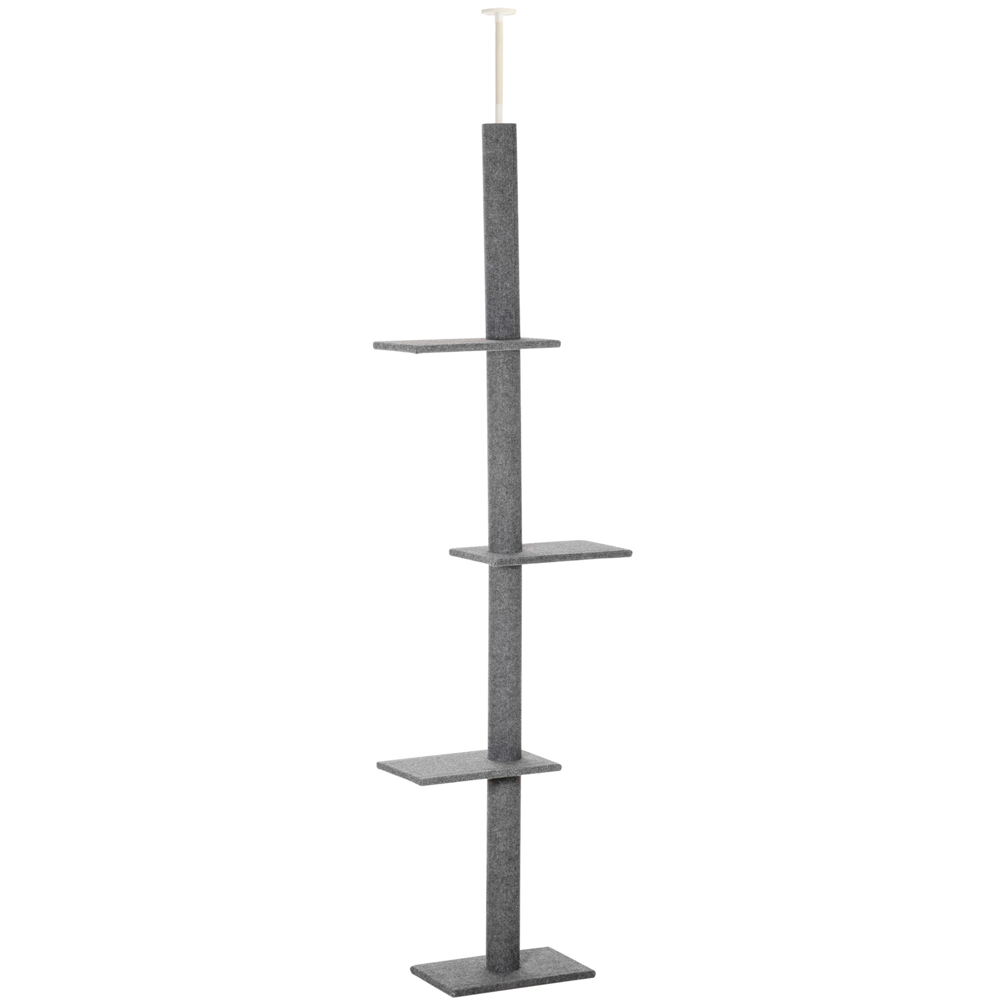 Arranhador para Gatos Chão ao Teto 43x27x228-260 cm Cinzento
