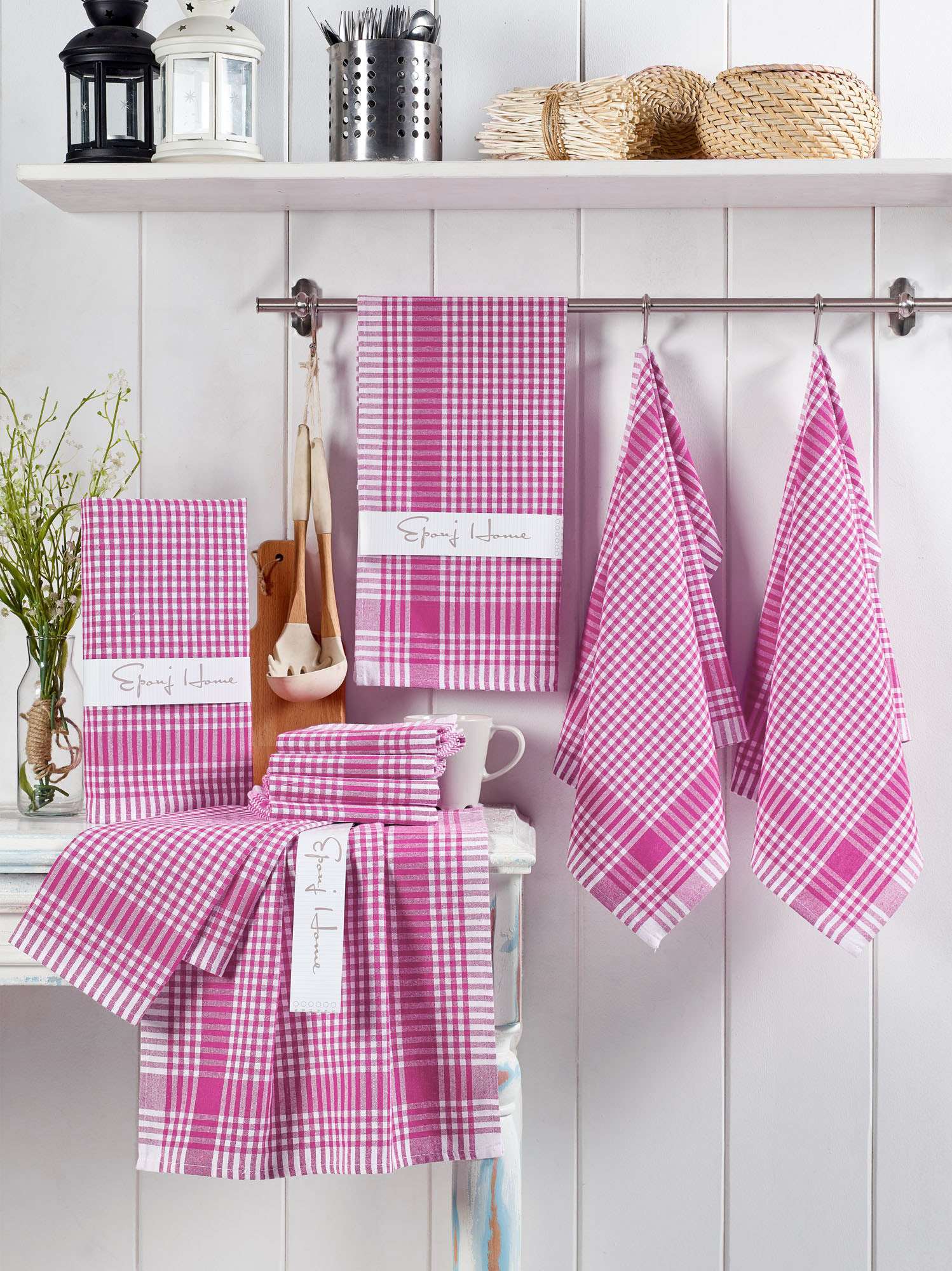 Conjunto de toalhas de rosto – 45 x 65 cm – Rosa – 80% algodão e 20% poliéster