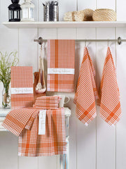 Conjunto de toalhas de rosto – 45 x 65 cm – Laranja – Algodão/Poliéster