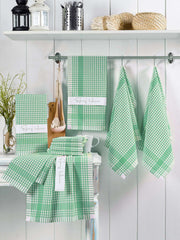 Conjunto de toalhas de rosto – 45 x 65 cm – Verde – algodão/poliéster