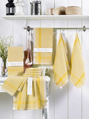 Conjunto de toalhas de rosto (10 peças)-Pötikareli-Amarelo