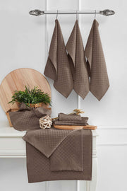 Conjunto de Toalhas de Cozinha – 40 x 60 cm – Marrom – Algodão