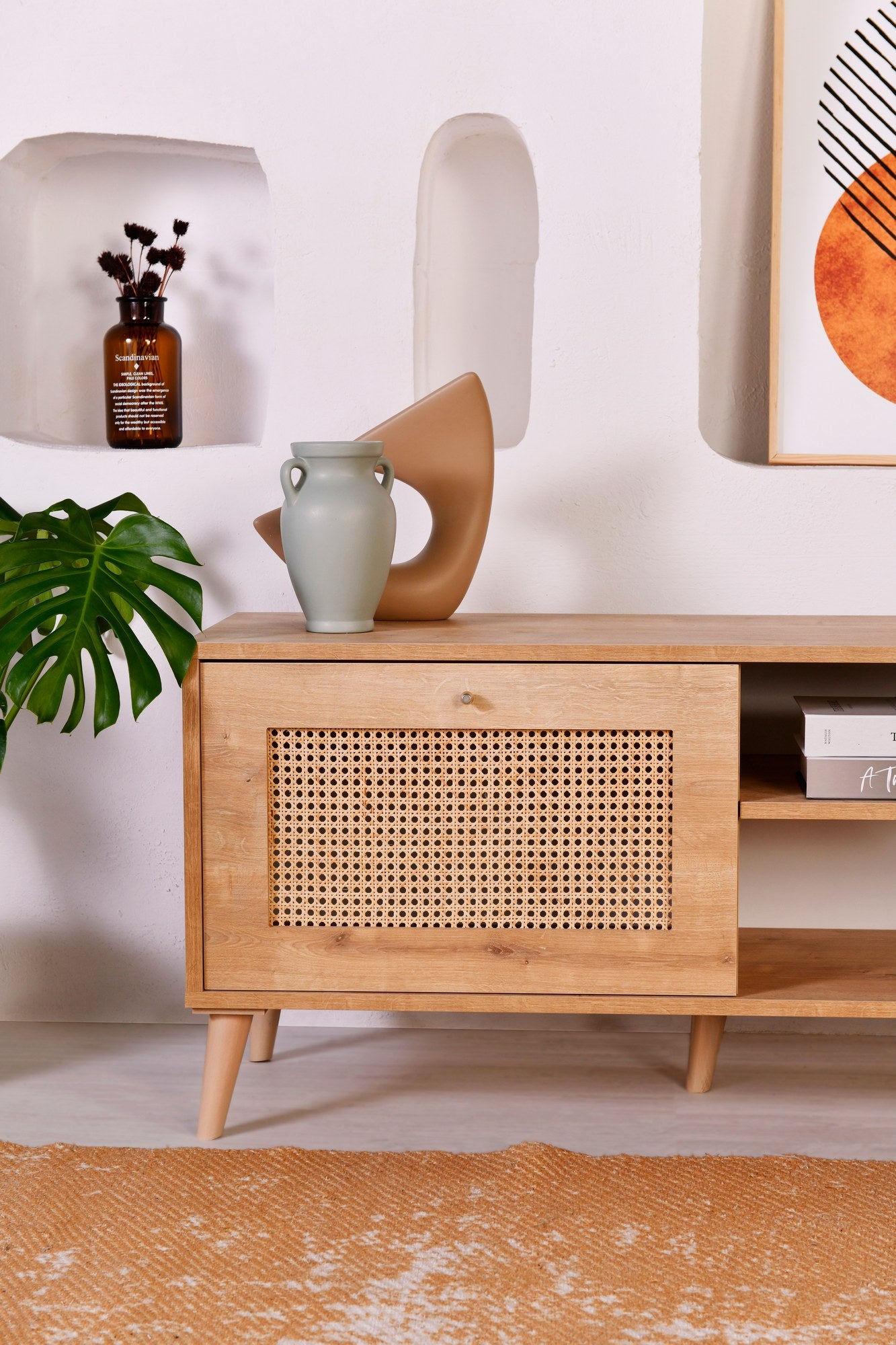 Móvel de TV – 180 x 55 x 41 cm – Carvalho – Painéis de partículas revestidos a melamina