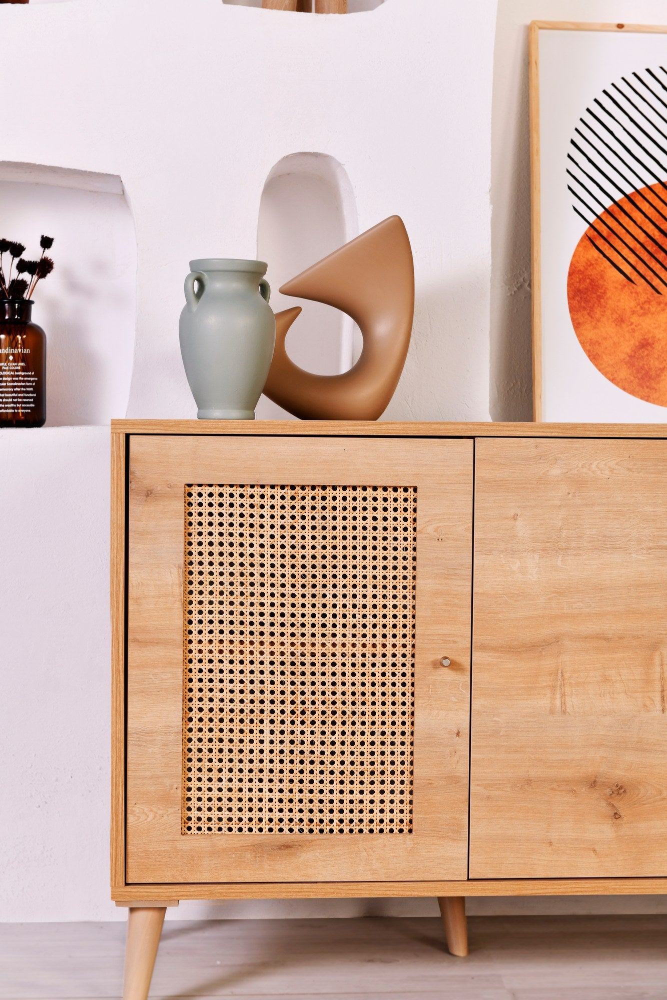 Aparador – 180 x 41 x 81 cm – Carvalho – Painel de partículas revestido a melamina