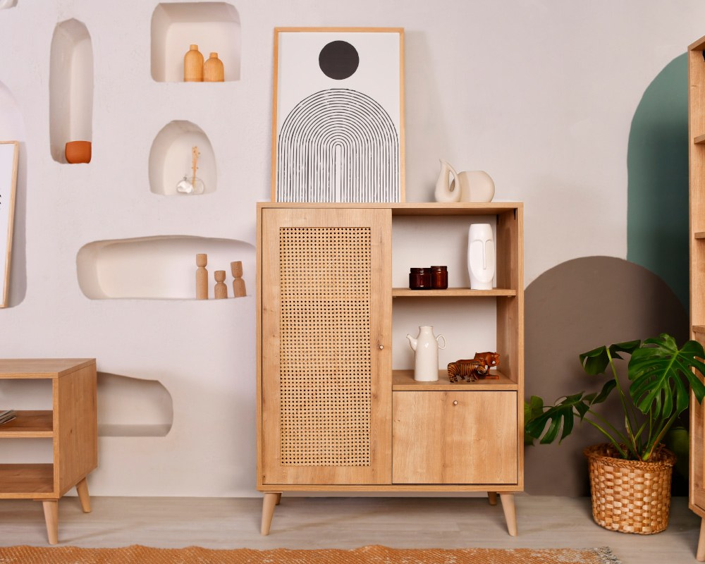 Armário multifuncional – 40 x 90 x 110 cm – carvalho – 100% madeira de carpa