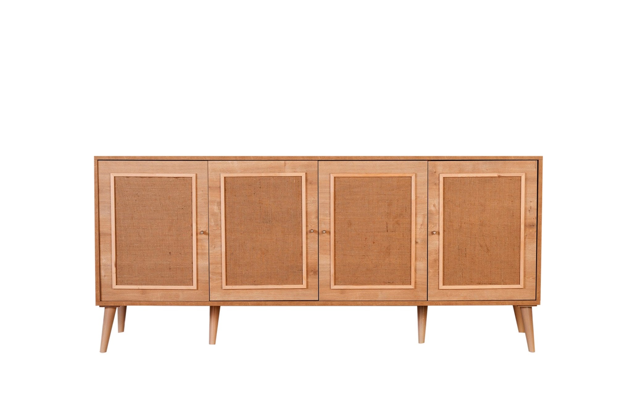 Aparador em Carvalho – 180 x 41 x 81 cm – Cor de Carvalho – Painéis de partículas revestidos a melamina