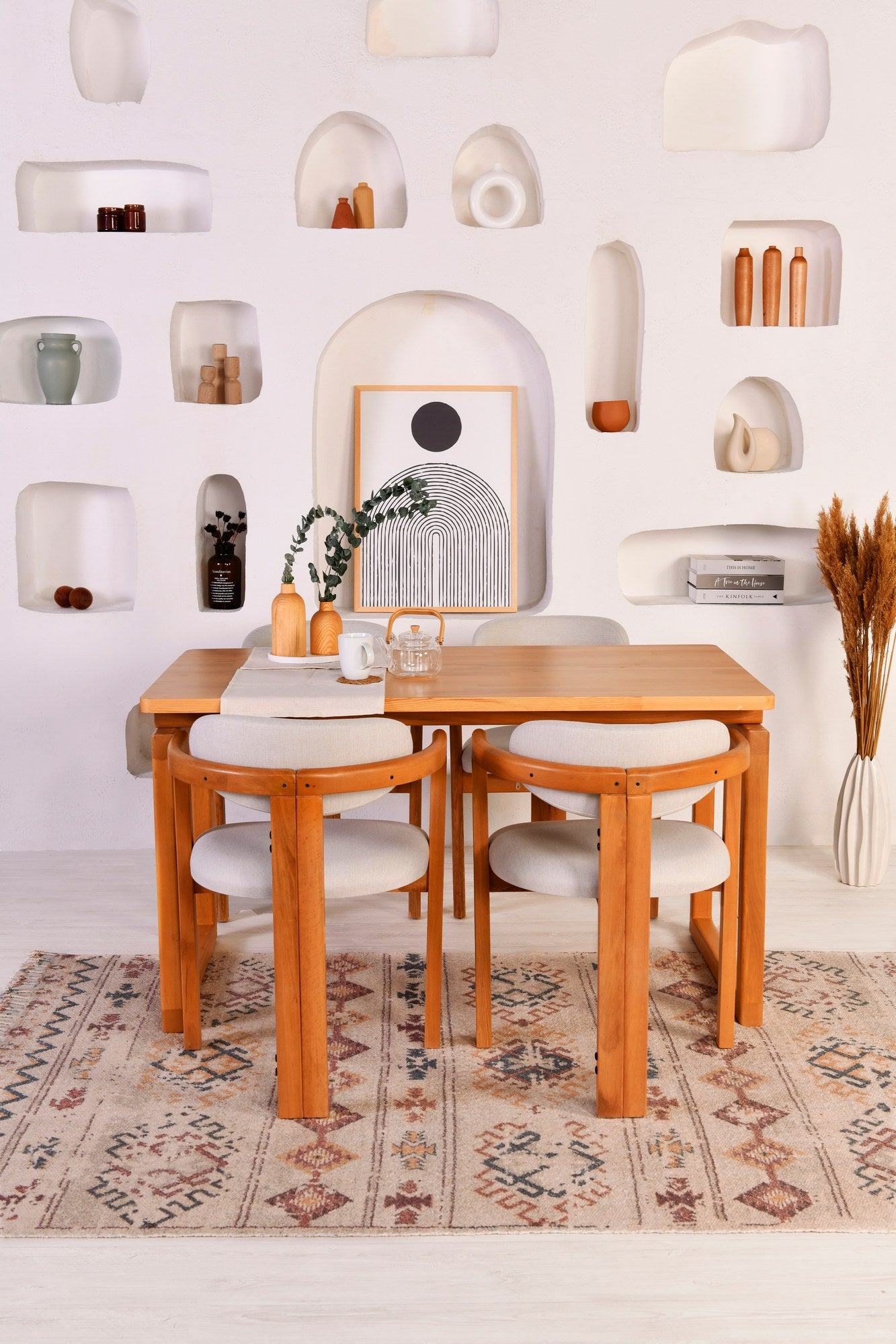 Conjunto de mesa e cadeiras (5 peças)-Cheri-Carvalho
Creme