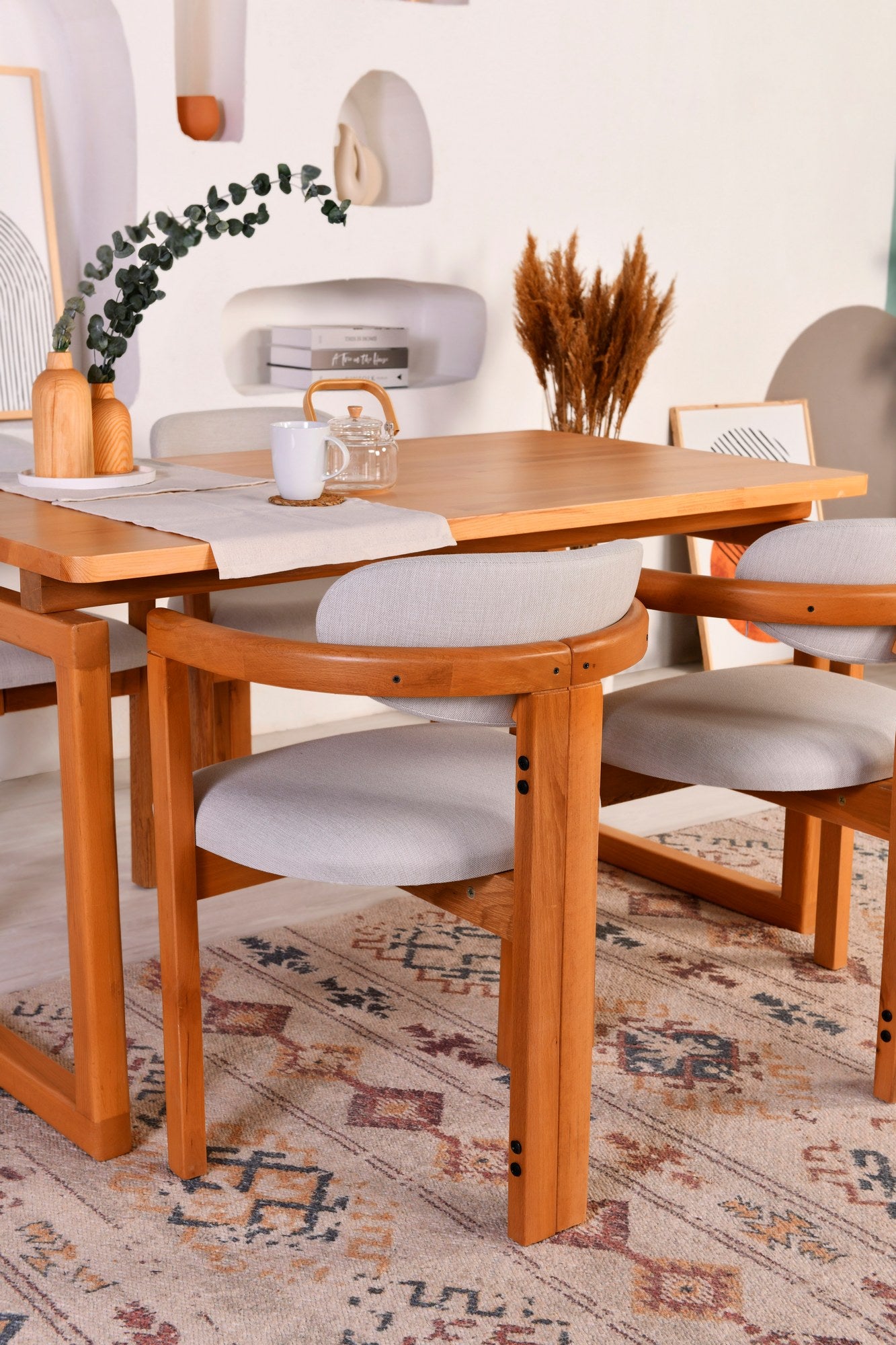 Conjunto de mesa e cadeiras (5 peças)-Cheri-Carvalho
Creme