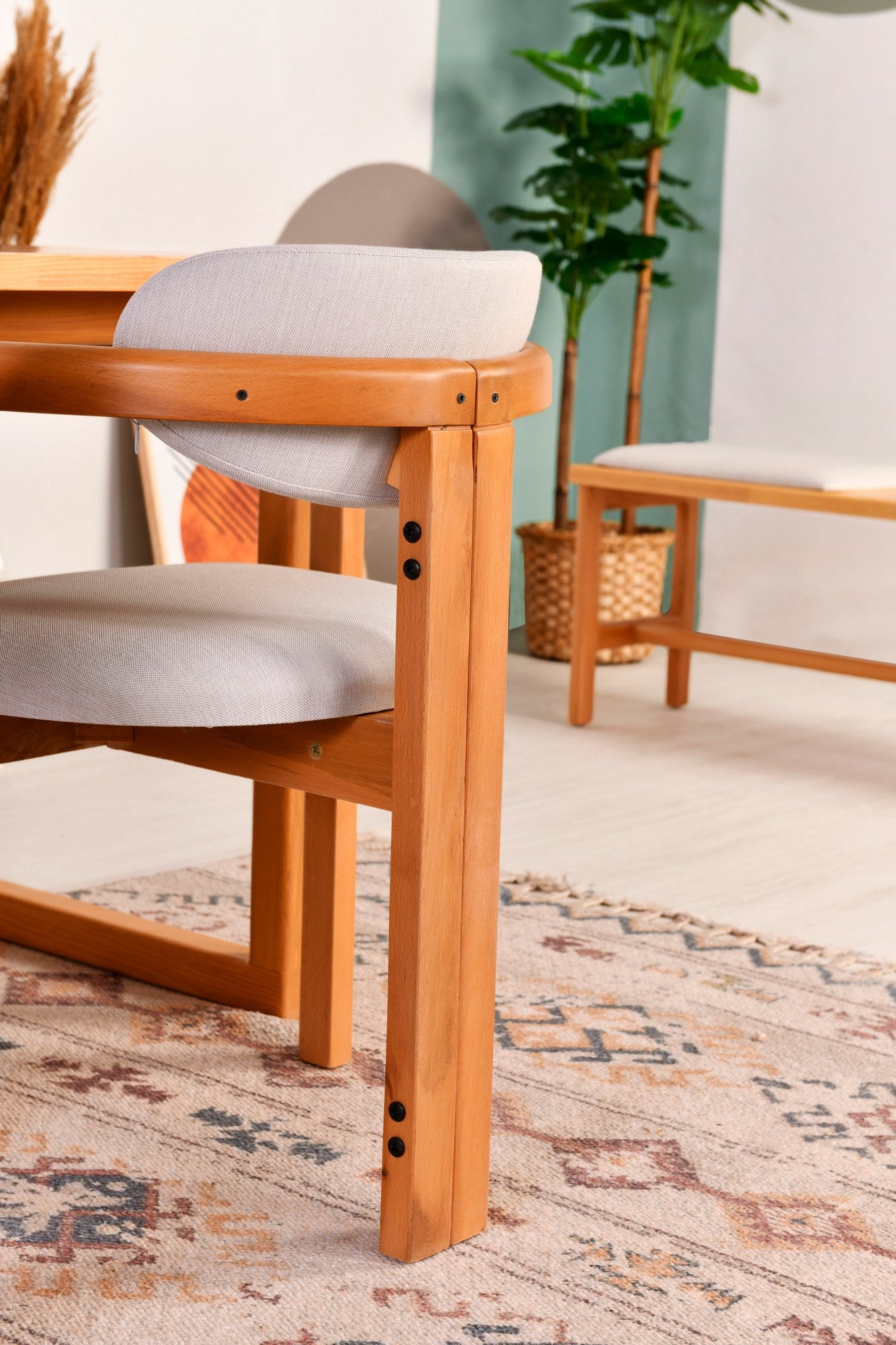 Conjunto de mesa e cadeiras (5 peças)-Cheri-Carvalho
Creme
