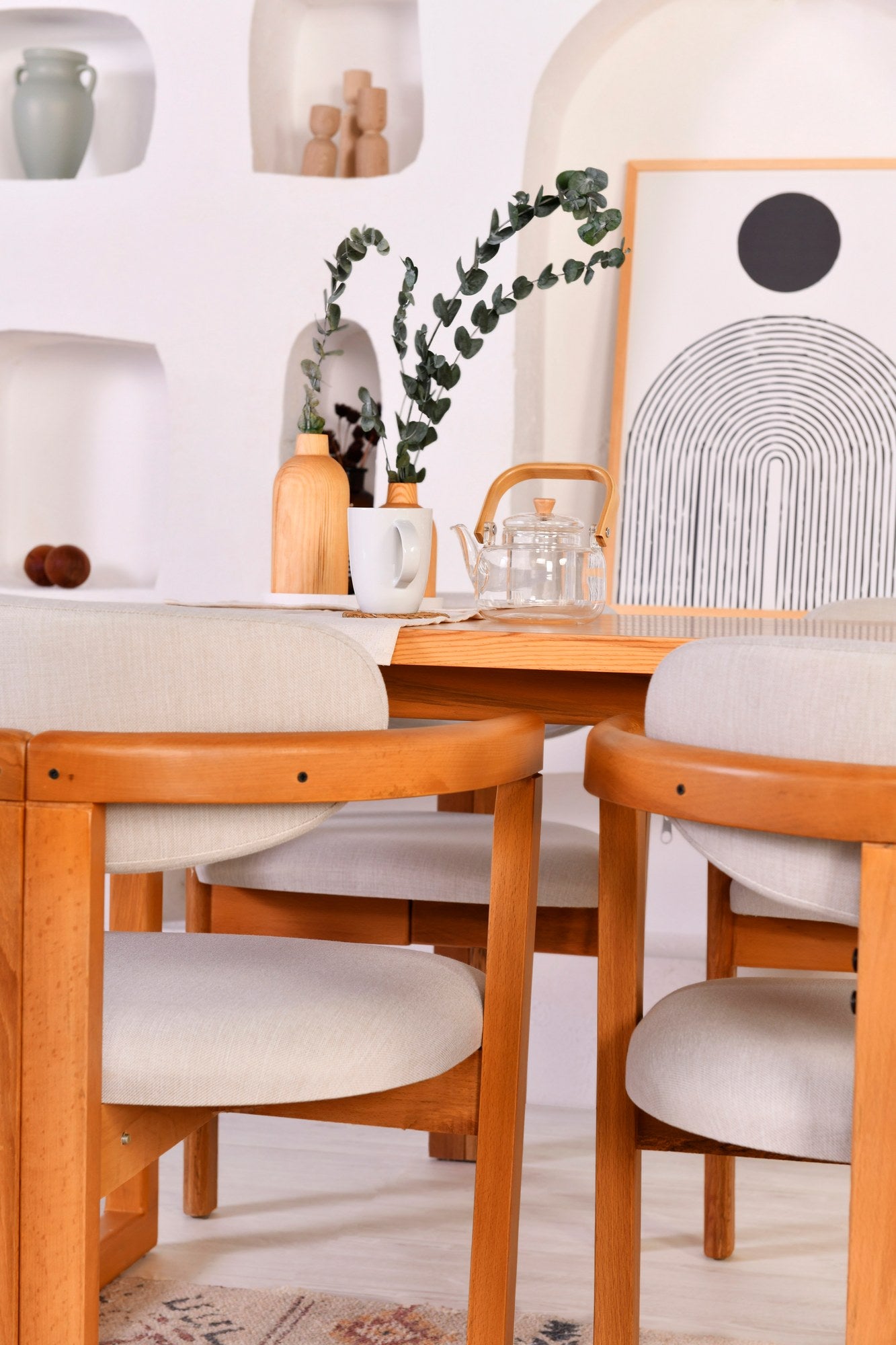 Conjunto de mesa e cadeiras (5 peças)-Cheri-Carvalho
Creme