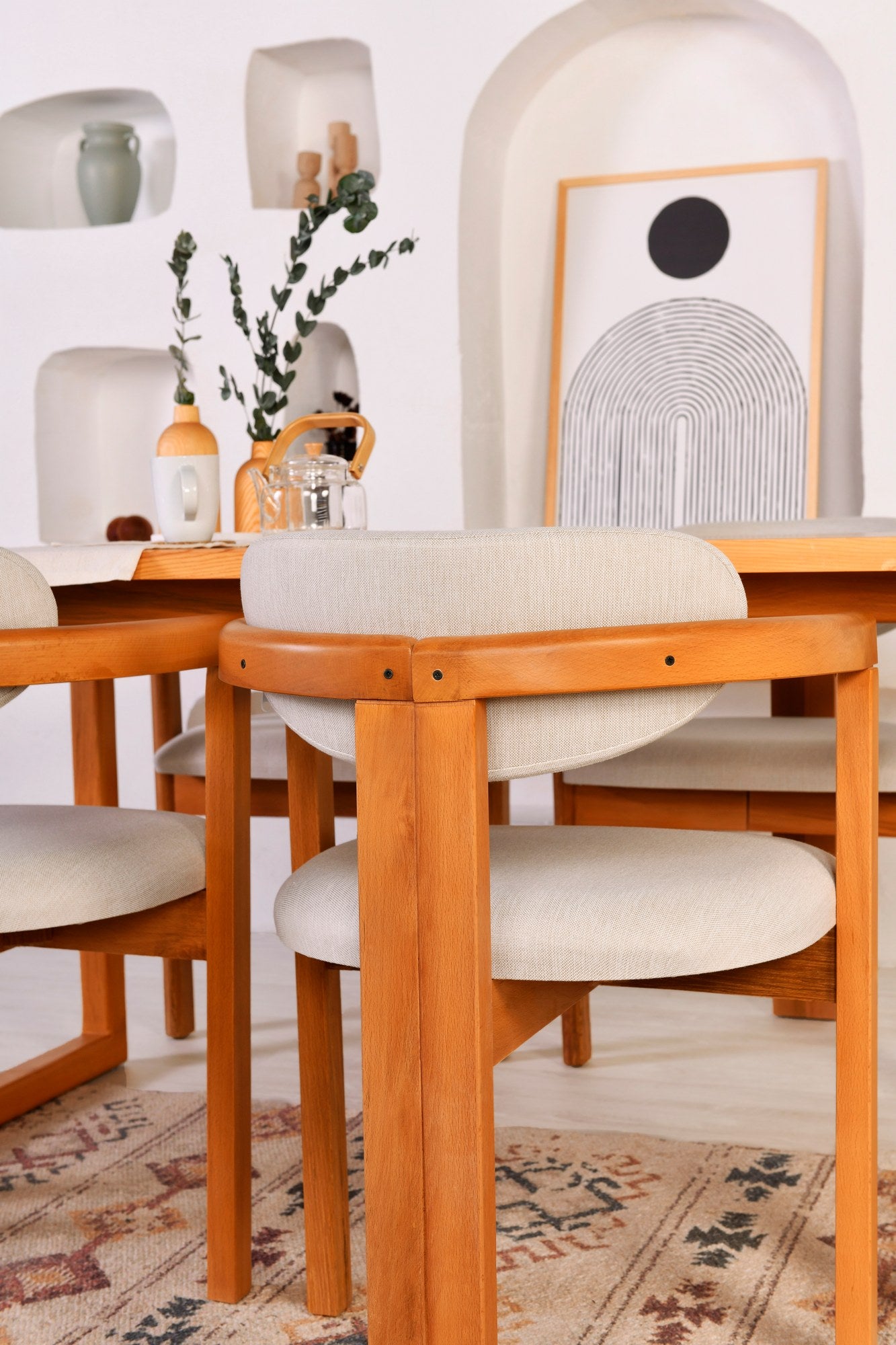 Conjunto de mesa e cadeiras (5 peças)-Cheri-Carvalho
Creme