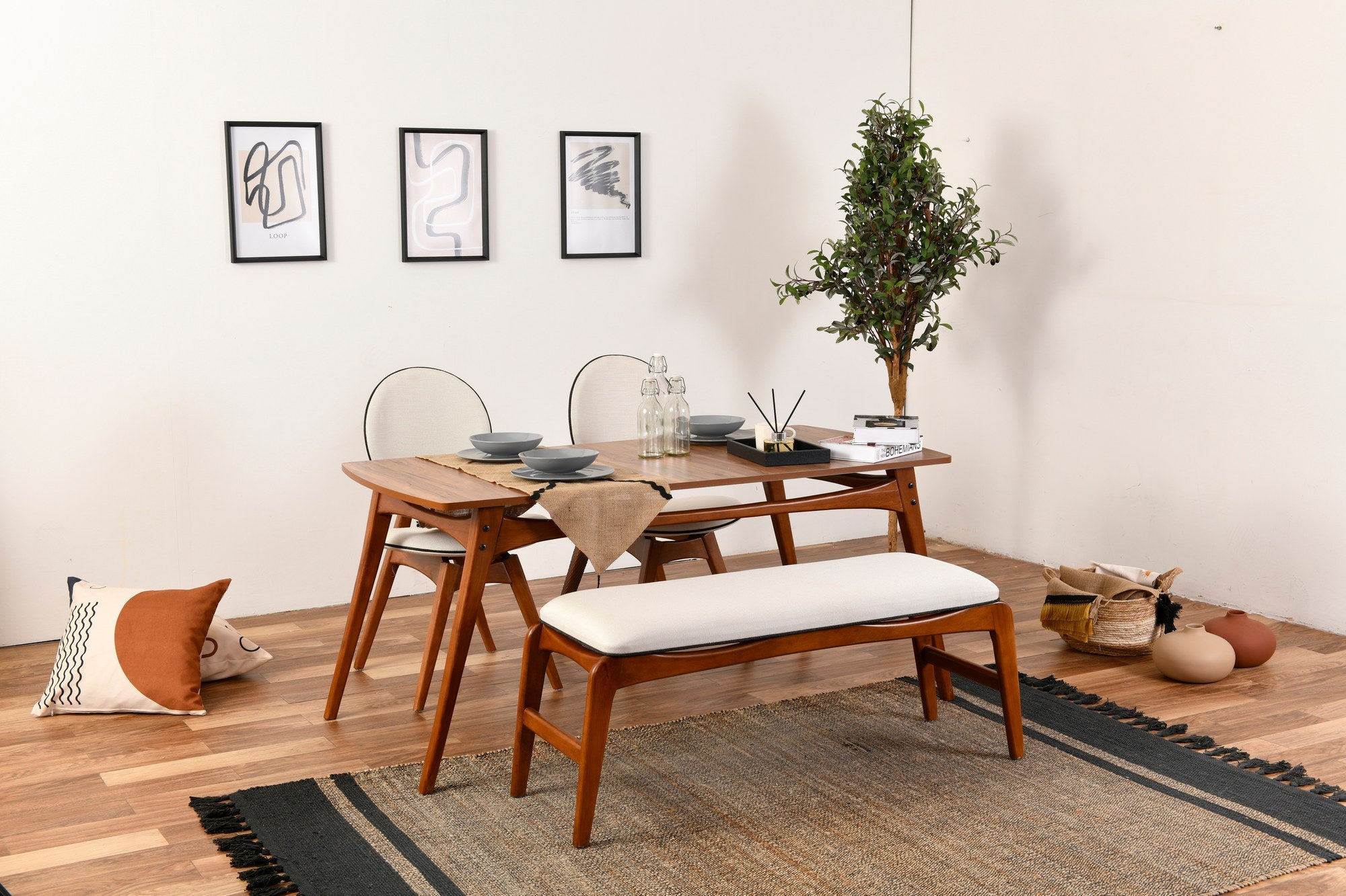 Conjunto de mesa e cadeiras (4 peças)-Touch-Nozes
Creme