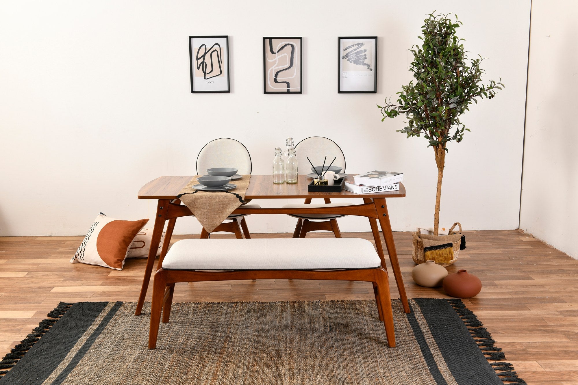 Conjunto de mesa e cadeiras (4 peças)-Touch-Nozes
Creme