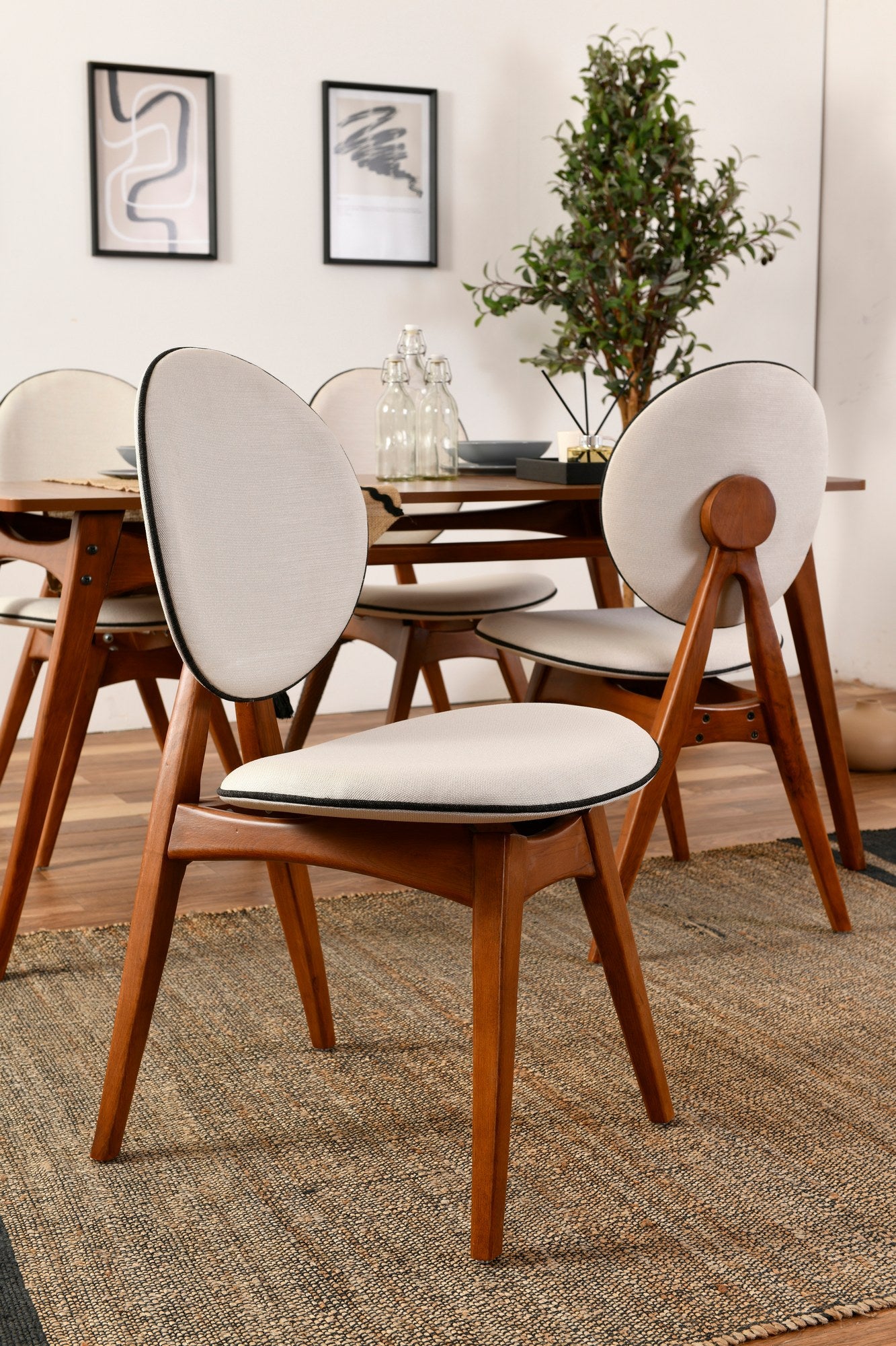 Conjunto de mesa e cadeiras (5 peças)-Touch-Nozes
Creme