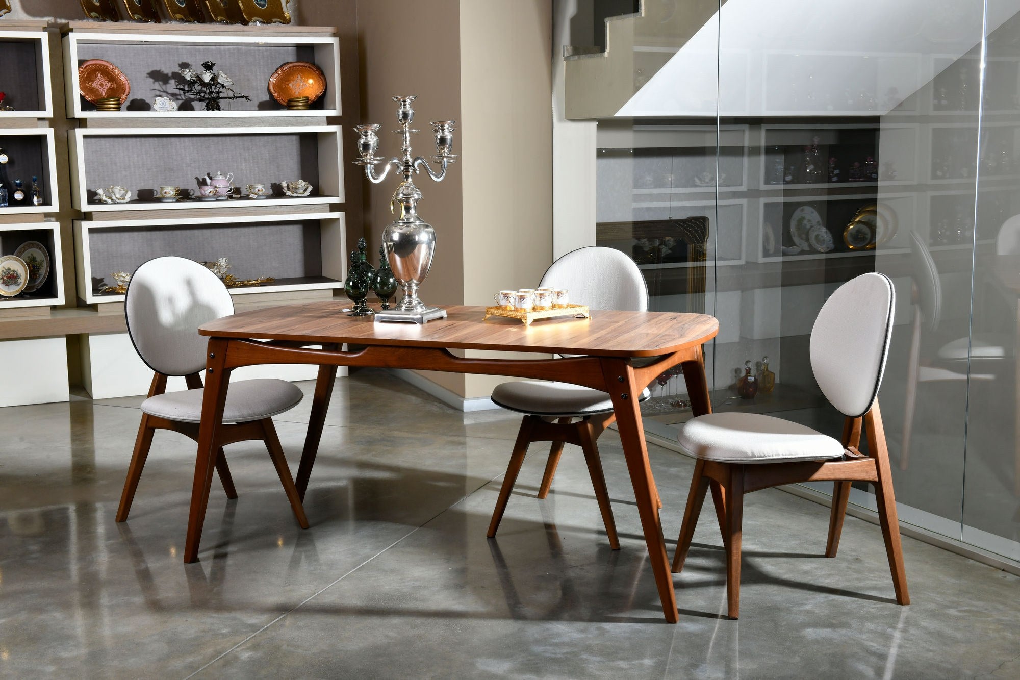 Conjunto de mesa e cadeiras (5 peças)-Touch-Nozes
Creme