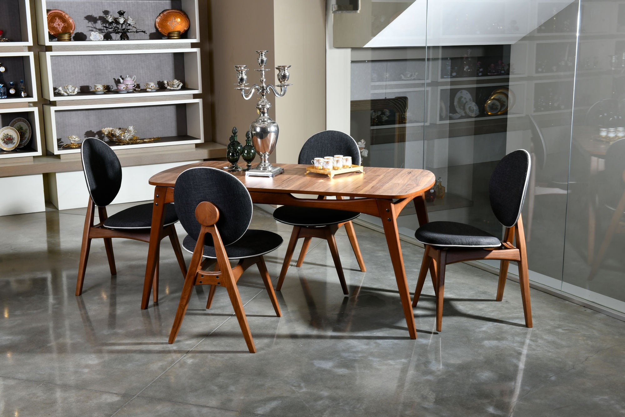 Conjunto de mesa e cadeiras (5 peças)-Touch-Nogueira
Antracite