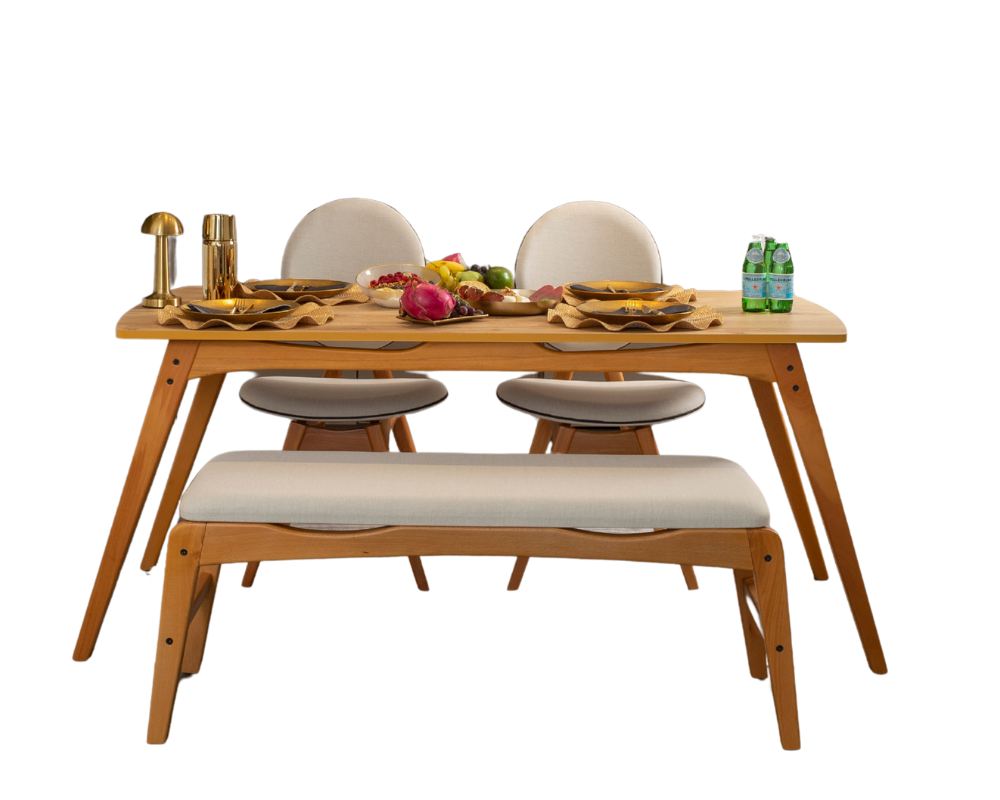 Conjunto de mesa e cadeiras (4 peças)-Touch-Carvalho
Bege