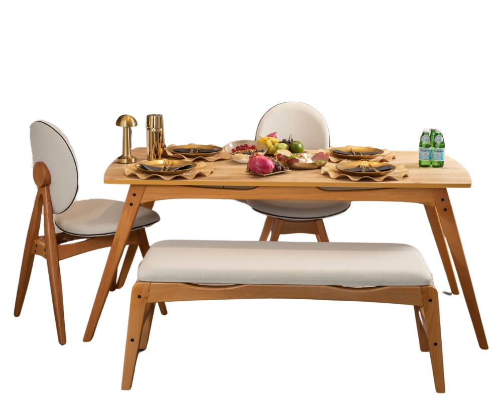 Conjunto de mesa e cadeiras (4 peças)-Touch-Carvalho
Bege