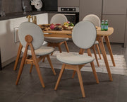 Conjunto de mesa e cadeiras (5 peças)-Touch-Carvalho
Bege